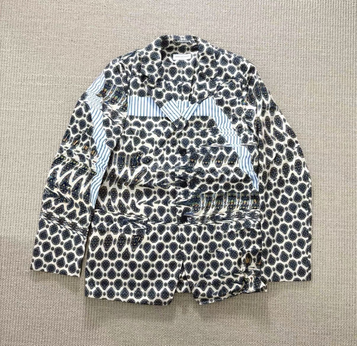 Dries Van Noten Multi Pattern Long Sleeve Button-Up Shirt Size US S / EU 44-46 / 1 - 1 Thumbnail