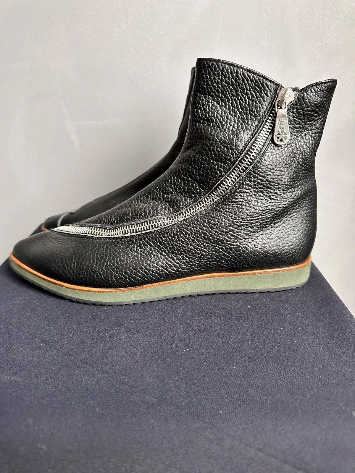 If Six Was Nine Leather Boots Metal Zip Vintage Rick Owens Style Y2K Size US 7 / IT 37 - 6 Thumbnail