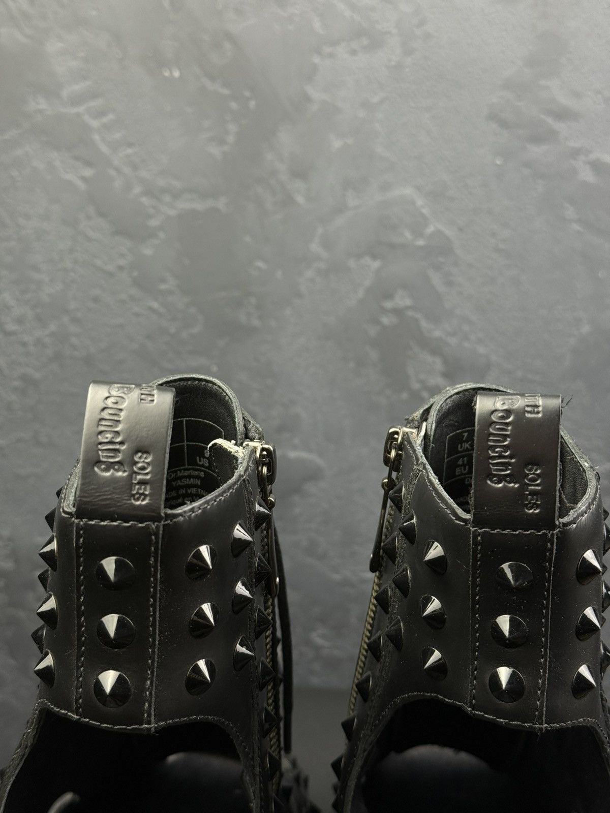 Dr. Martens Dr Martens Yasmin Black Studded Open Toe Lace Up Heels Size US 11 / IT 41 - 10 Thumbnail