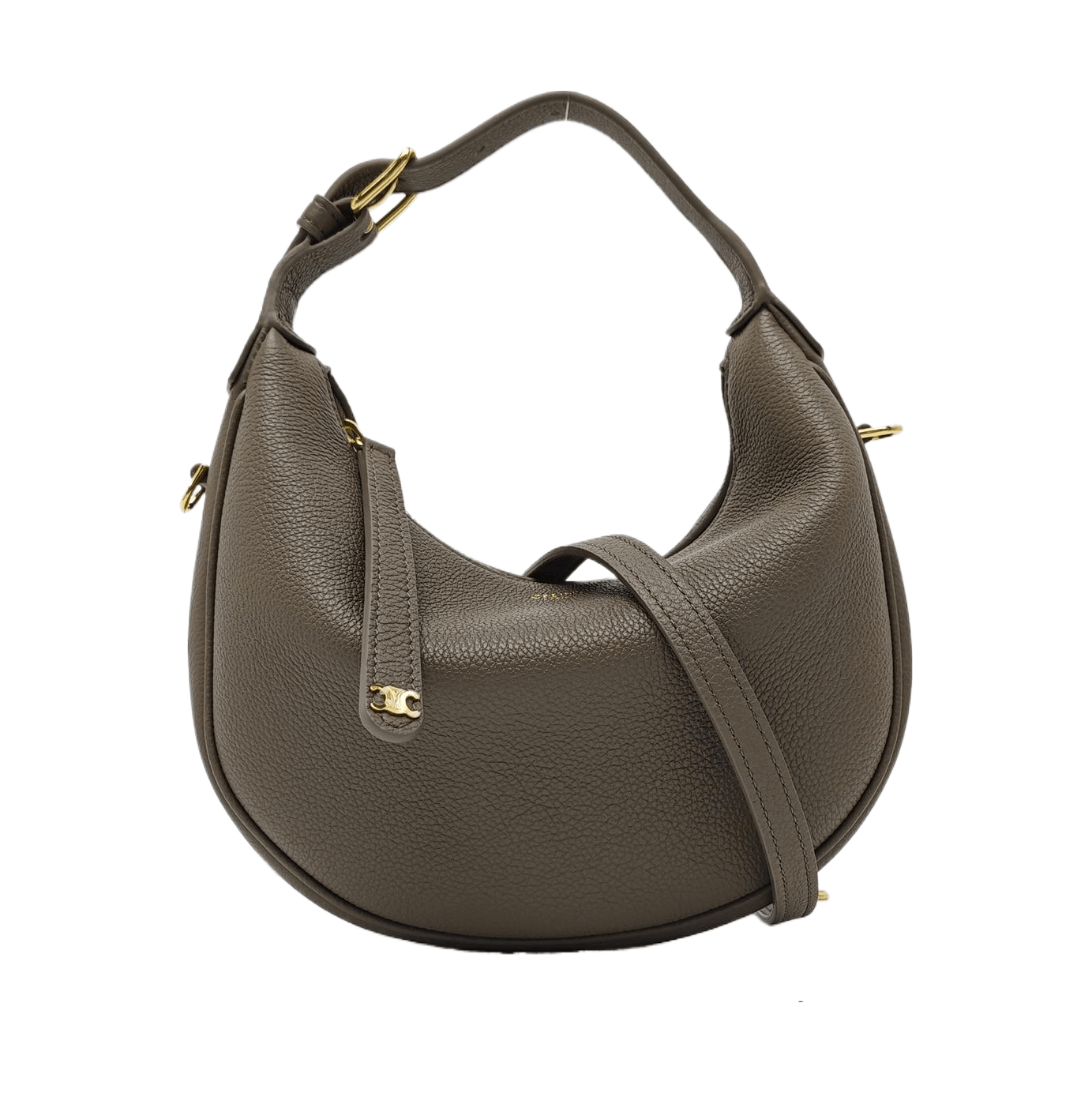 Celine CELINE Lulu Teen Pebbled Leather Shoulder Bag Gray Size ONE SIZE - 1 Thumbnail