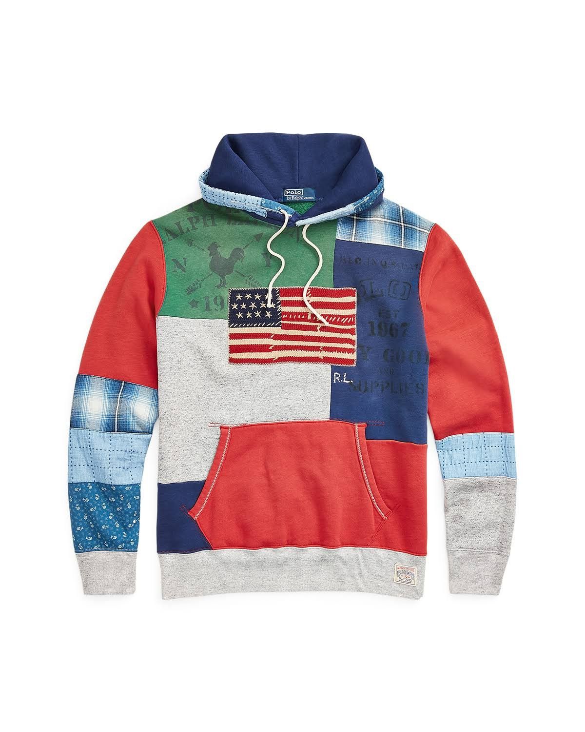Polo Ralph Lauren Polo Ralph Lauren Patchwork pouch-pockets hoodie Americana Size US M / EU 48-50 / 2 - 14 Thumbnail