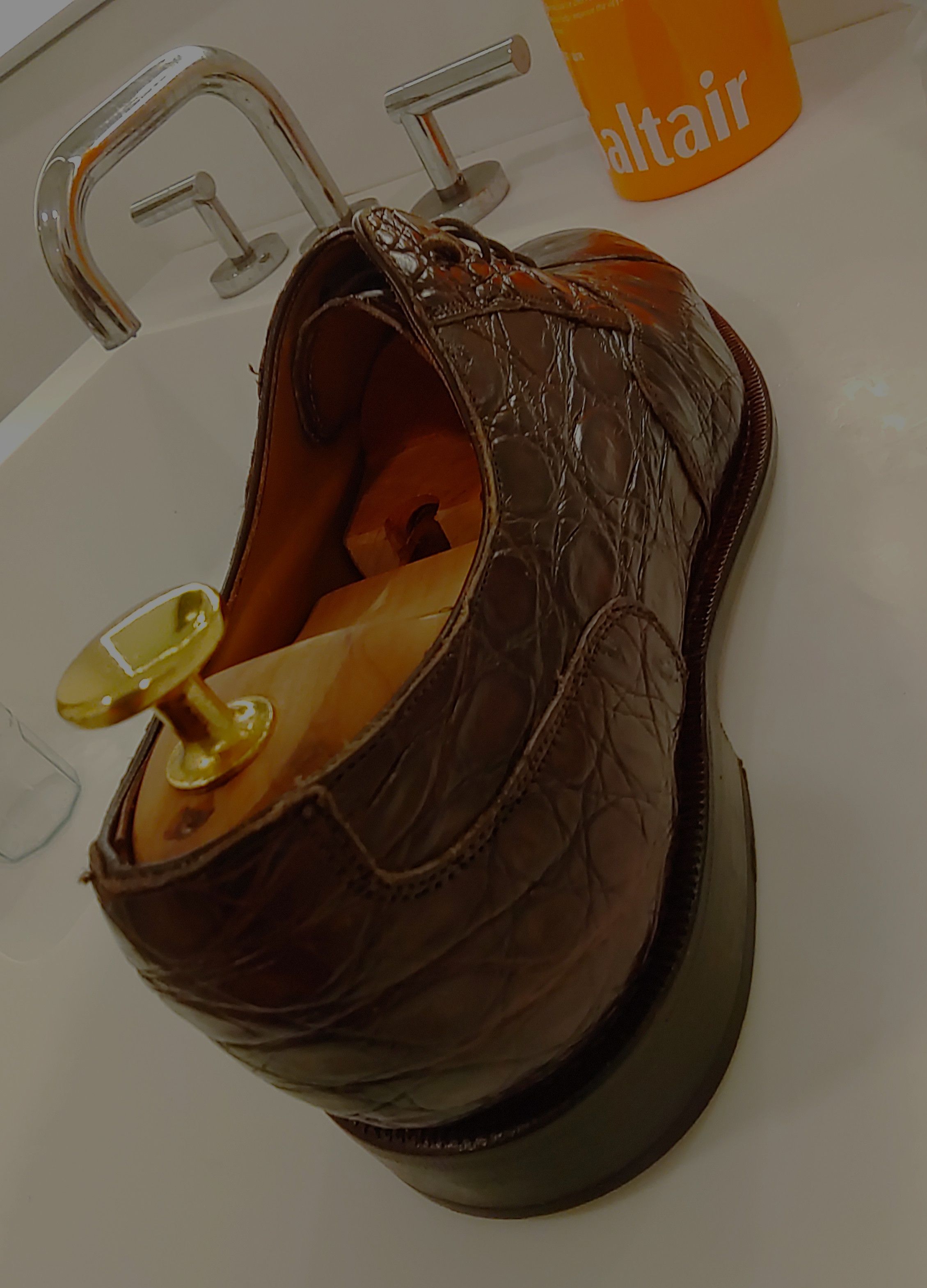 Salvatore Ferragamo TRAMEZZA Cap-toe, Lace-up, Oxford in Chocolate CROCODILE Size US 8.5 / EU 41-42 - 5 Thumbnail
