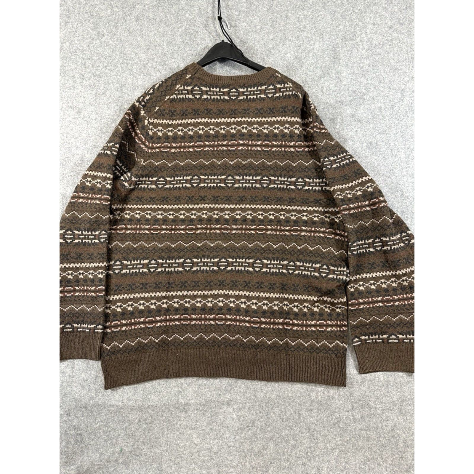 Lands' End Lands' End Fair Isle Pullover Sweater Men 2XL Brown Long Sleeve Stretch NWT Size US XXL / EU 58 / 5 - 7 Thumbnail