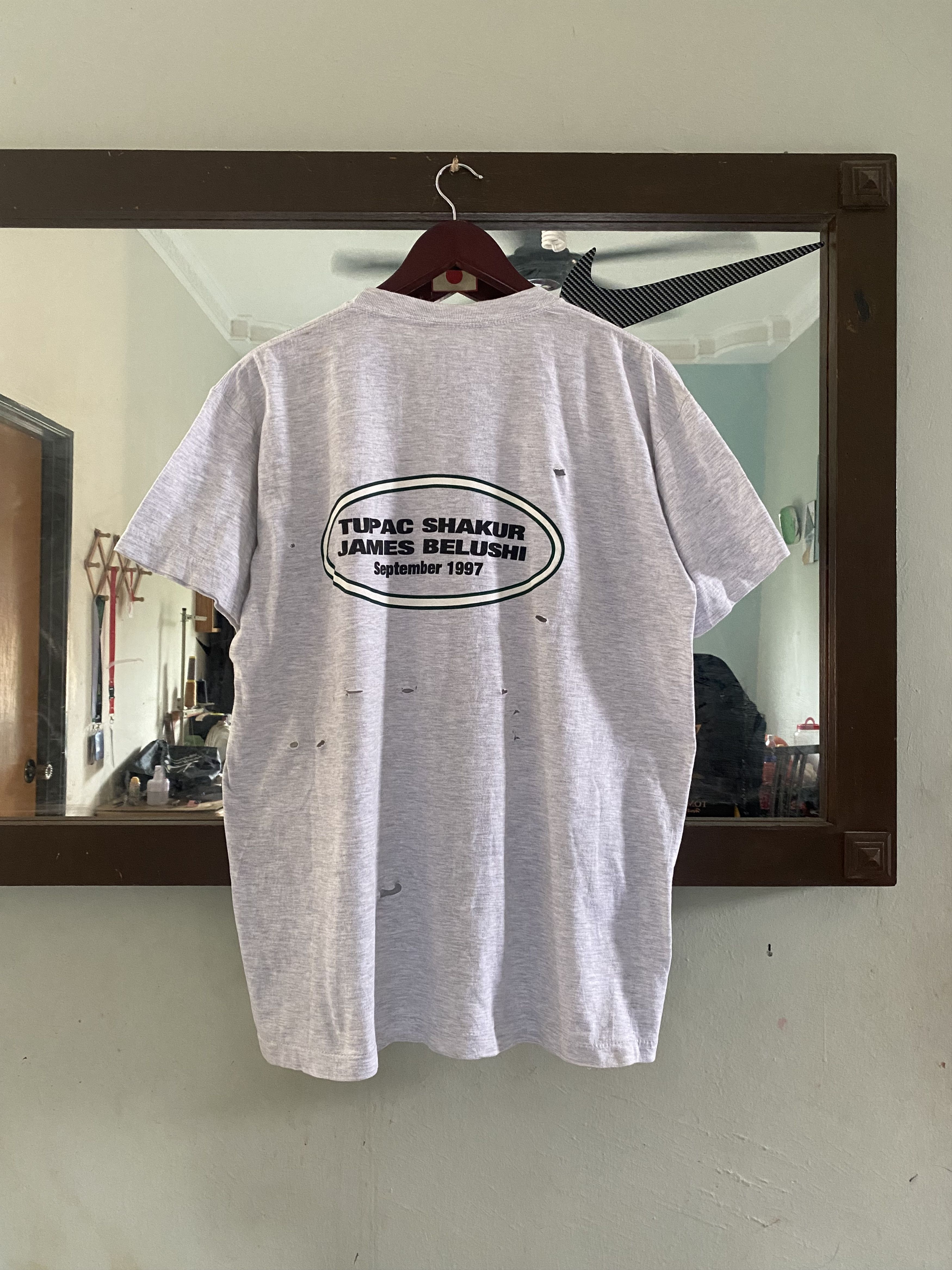 Band Tees Distressed 90s Tupac x Geng Related Movie Promo Hip Hop Size US XL / EU 56 / 4 - 1 Thumbnail