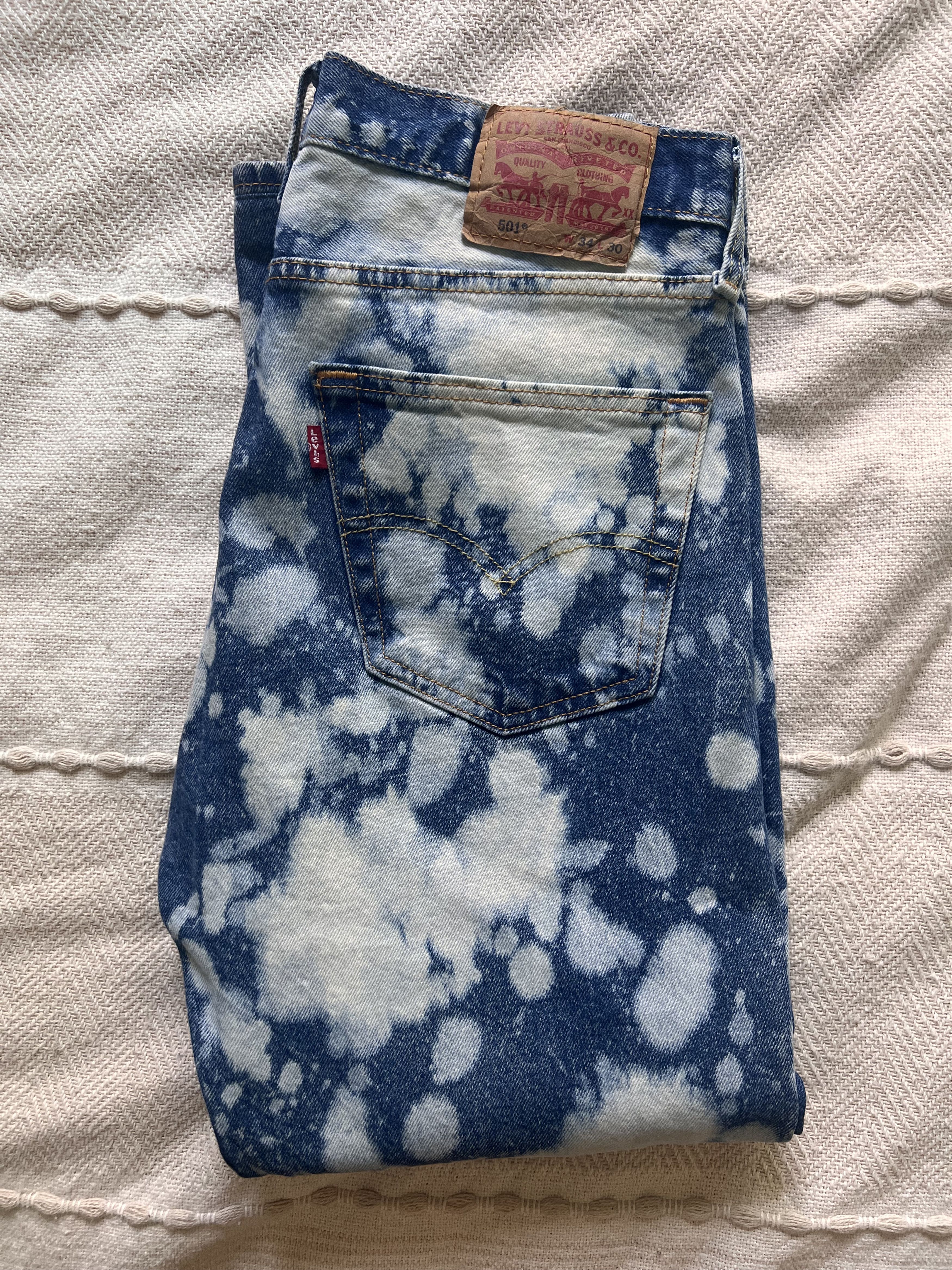 Levi's Vintage Clothing Levi’s 501 Bleach Wash Jeans – W34 L30 Size US 34 / EU 50 - 4 Thumbnail