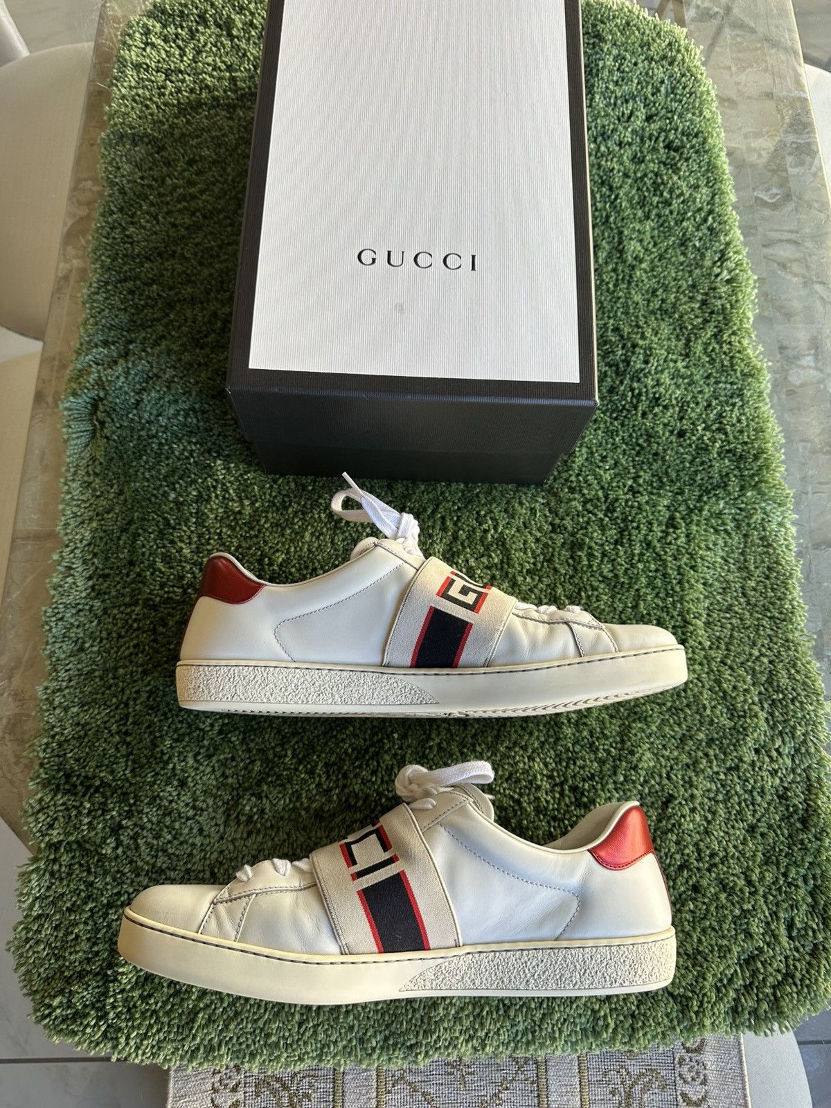 Gucci Gucci Ace Stripe Ivory “White Red Black” US size 11 Size US 11 / EU 44 - 2 Thumbnail