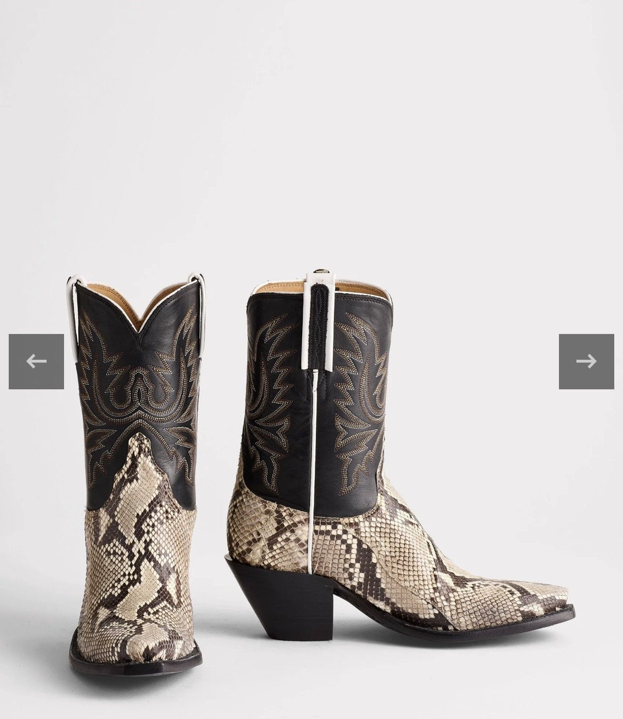 Lucchese New Lucchese Dale Exotic Python Boots Size 8.5 Black/White Size US 8.5 / IT 38.5 - 14 Thumbnail