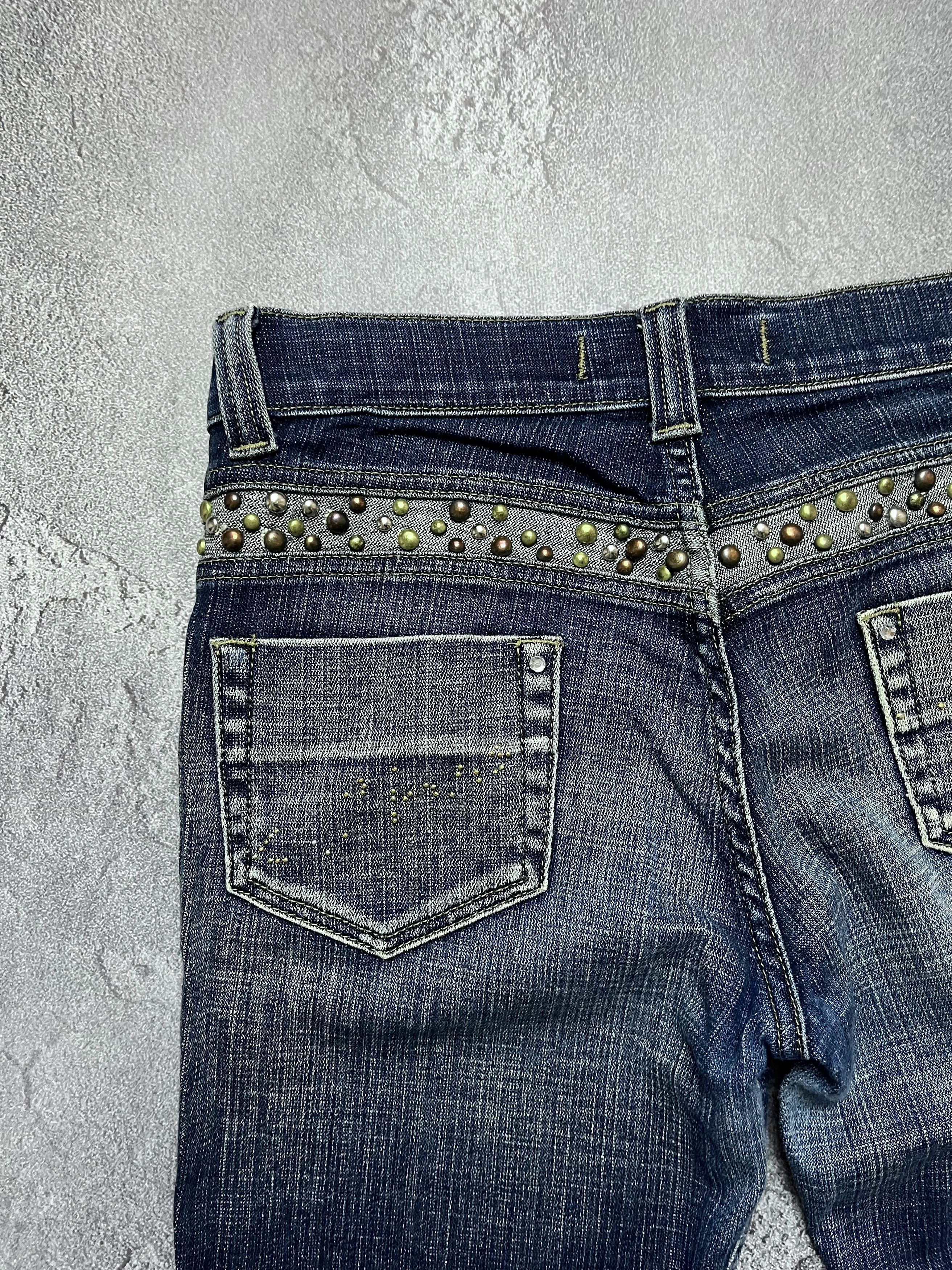 Vintage 90x Vintage Bootcut Flared Jeans Big Logo Y2K Womens 30/33 Size 30" / US 8 / IT 44 - 5 Thumbnail