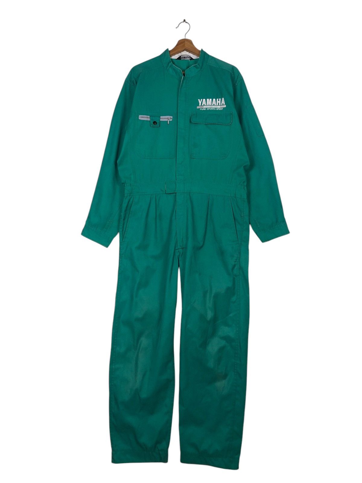 Japanese Brand 📌Vintage Coverall Worker Racing Yamaha Big Logo Spell Out Size US 36 / EU 52 - 2 Thumbnail
