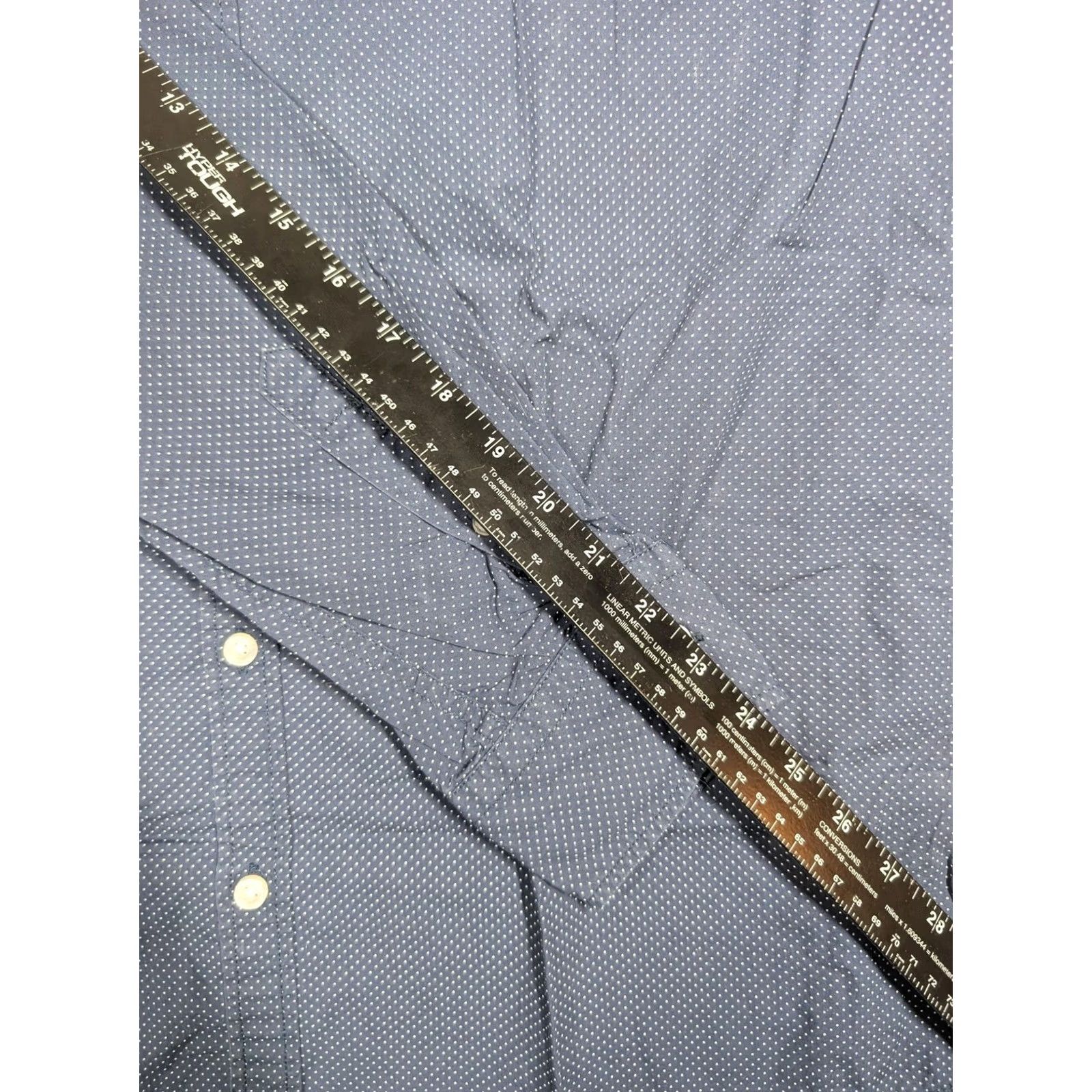 Ed Hardy Ed Hardy Shirt Mens Large Navy Blue Polka Dot Long Sleeve Button Up Eagle Patriotic USA Embroidered Chest Crest Casual Regular Fit Size US L / EU 52-54 / 3 - 4 Thumbnail
