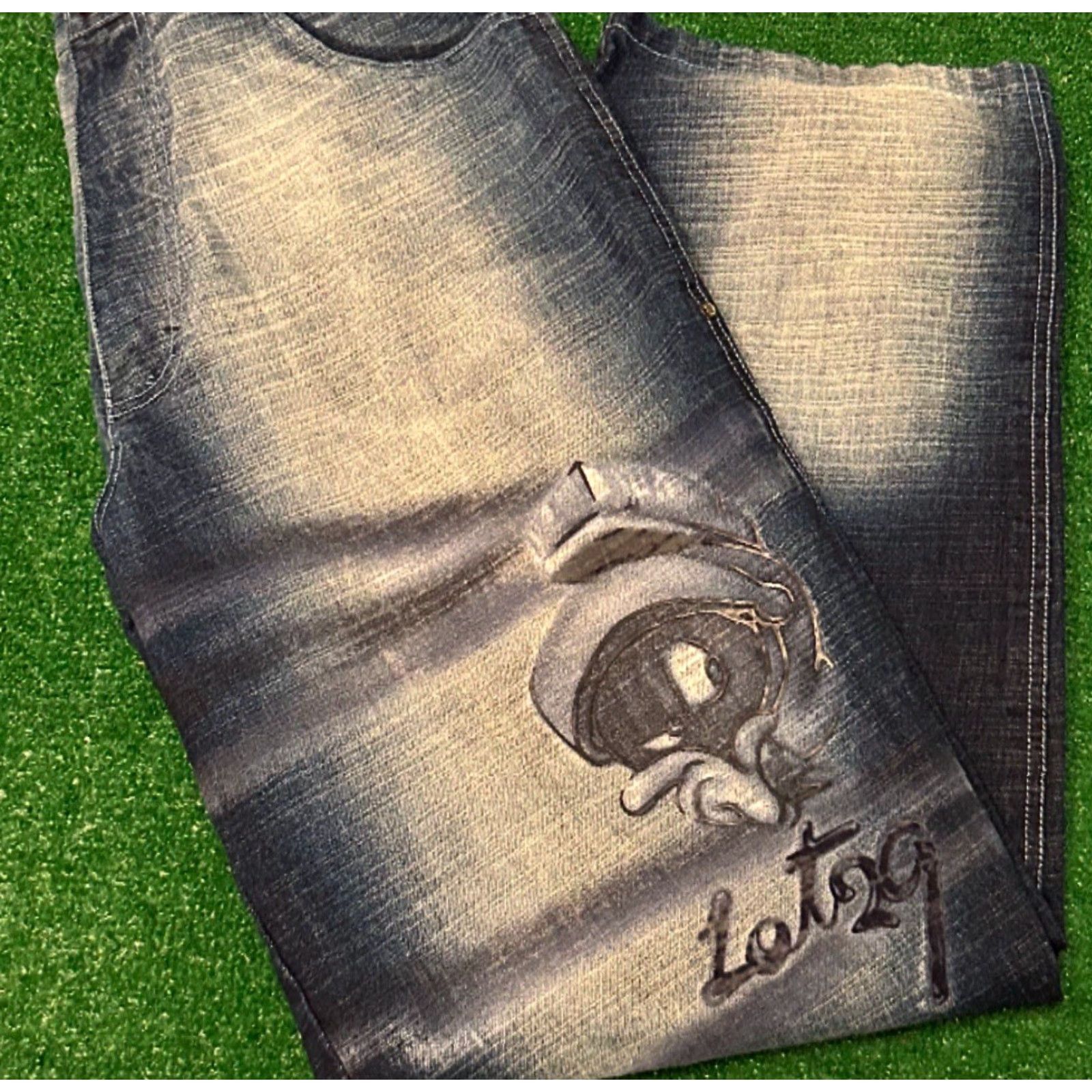 Vintage VINTAGE Lot29 Cartoon Looney Tunes Baggy Hip Hop Skater Jeans VTG Mens Sz 36 36x34 Denim Blue Baggy Wide-Leg Pockets Mens Jeans Y2K Grunge Punk Skater Size US 36 / EU 52 - 4 Thumbnail