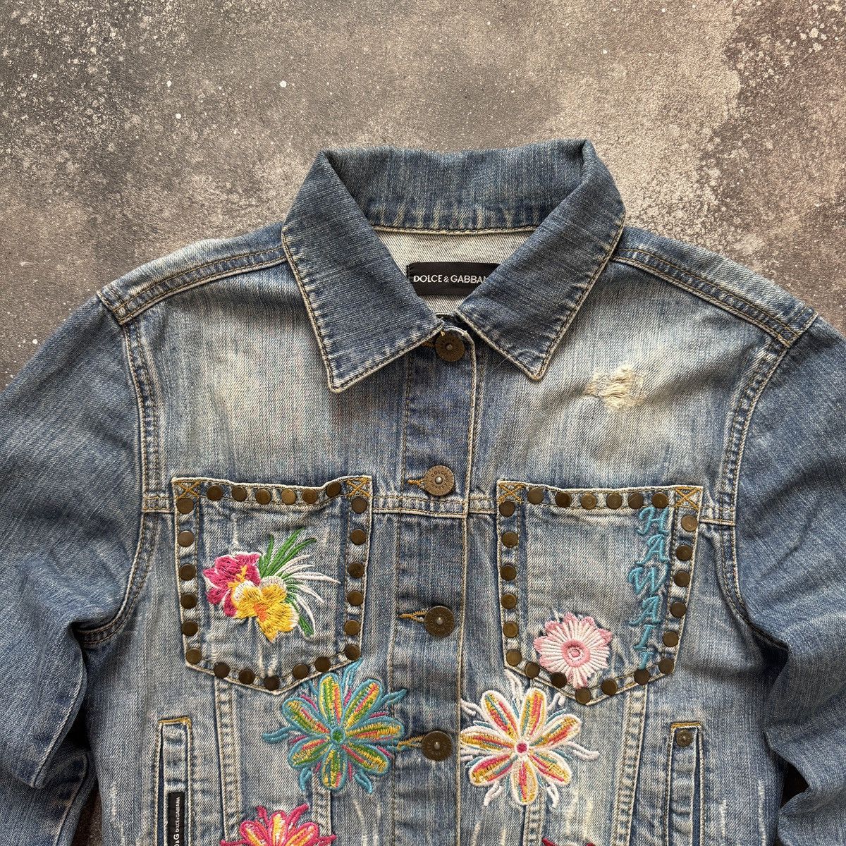 Dolce & Gabbana D&G Dolce & Gabbana Vintage Embroidered Floral Denim Jacket Size S / US 4 / IT 40 - 5 Thumbnail