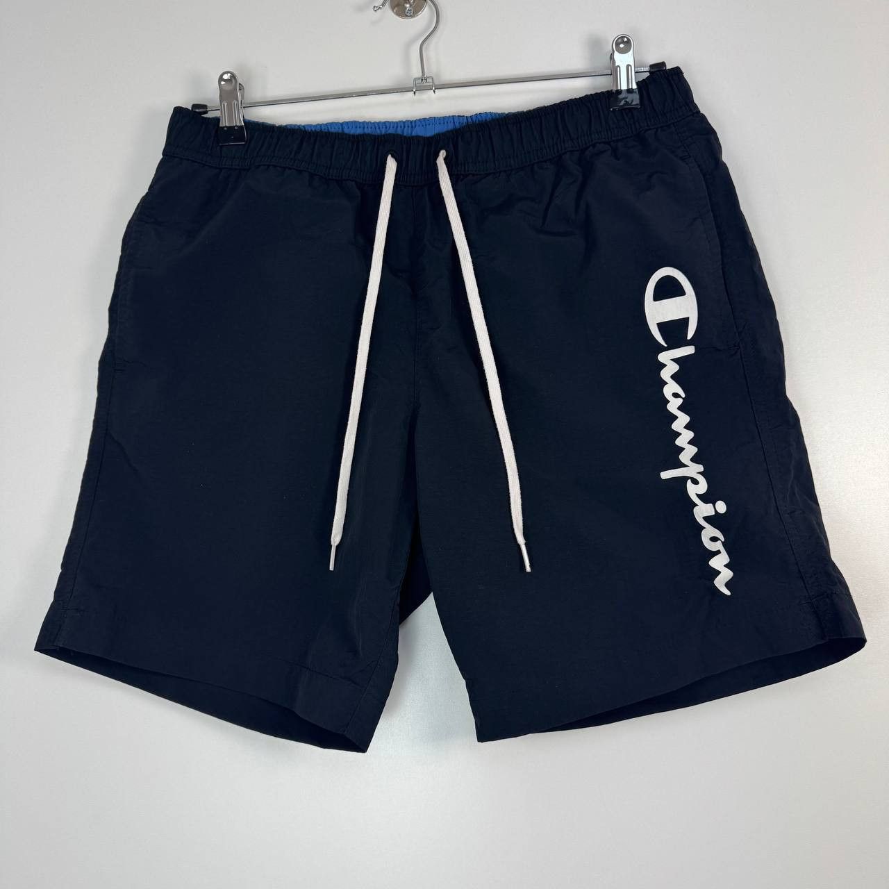 Champion Champion Swim Shorts Navy Blue Logo Mens Size M Size US 34 / EU 50 - 1 Thumbnail