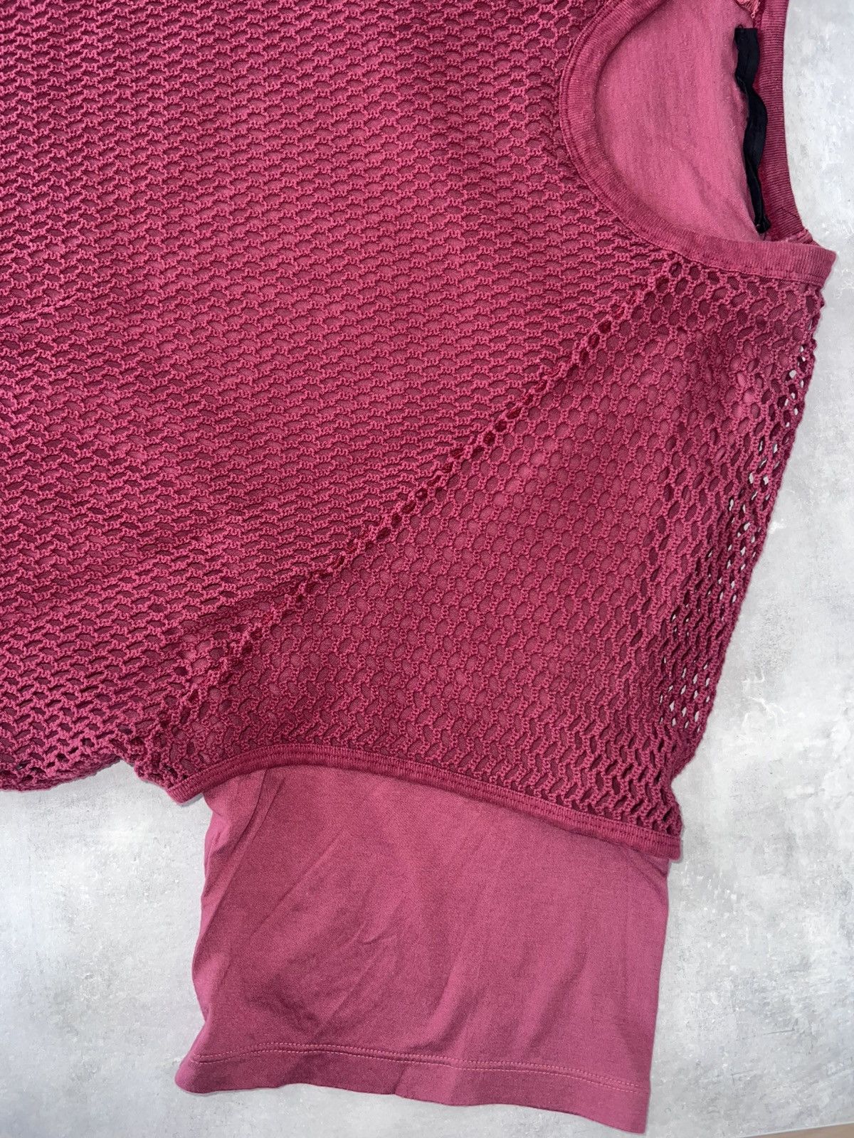 Julius JULIUS SS18 Cotton Mesh Layered Tee 617CUM24 (Red) Size US M / EU 48-50 / 2 - 4 Thumbnail