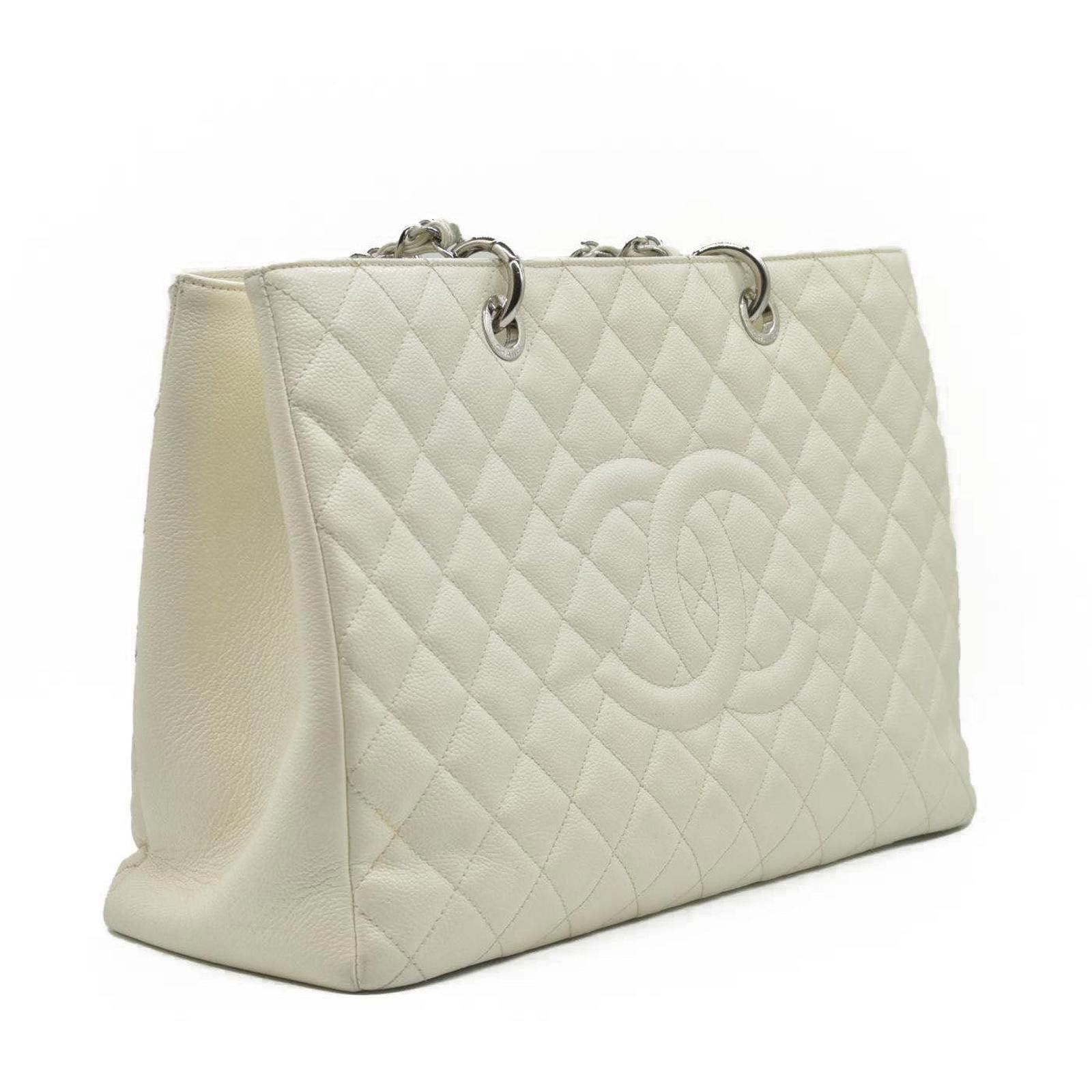 Chanel $3500 Chanel Caviar Quilted XL Grand Shopping Tote GST White Size ONE SIZE - 7 Thumbnail