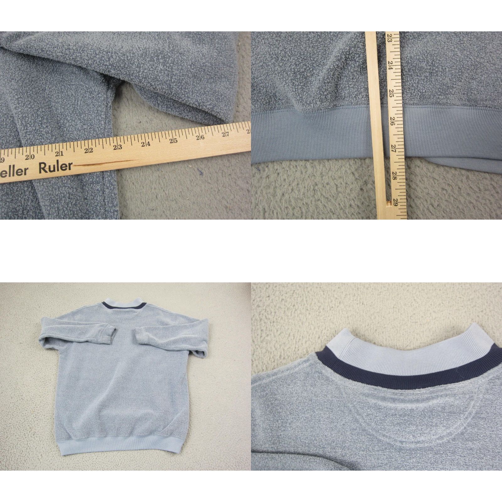 Lee VINTAGE Lee Sweater Womens Medium Blue Terrycloth Long Sleeve Mock Neck 90s Size M / US 6-8 / IT 42-44 - 8 Thumbnail