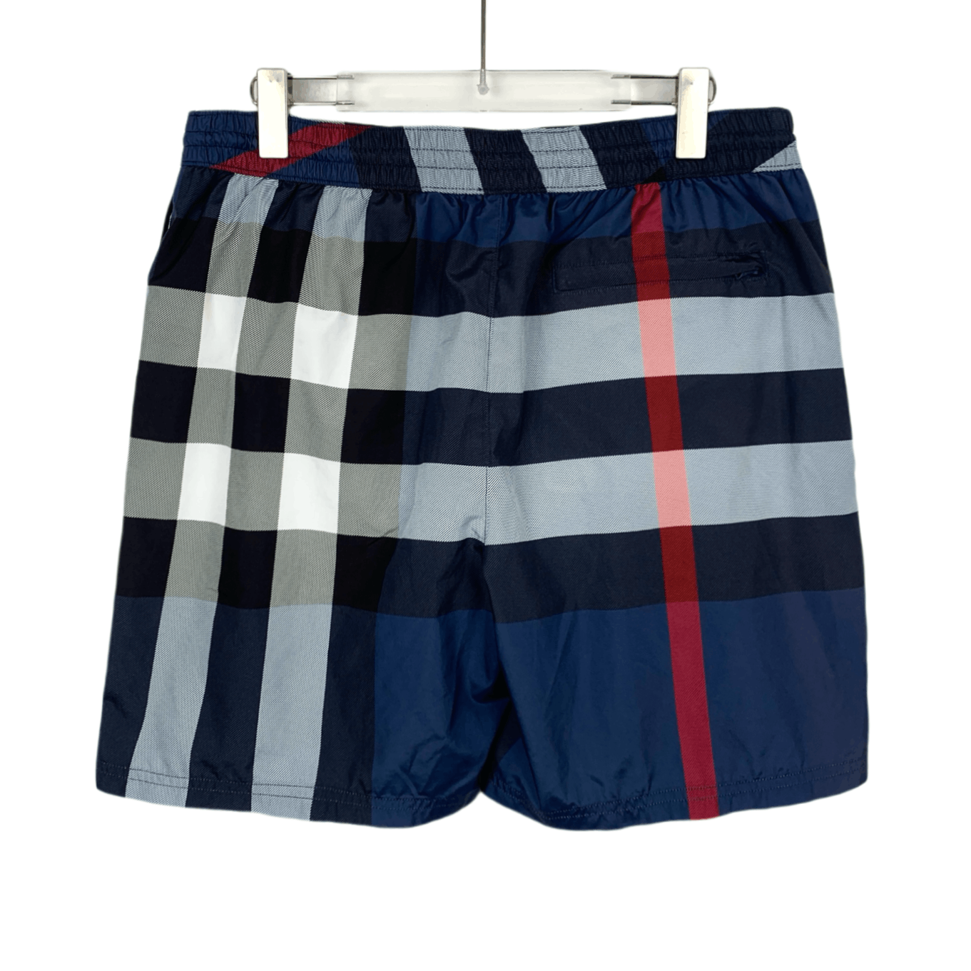 Burberry Burberry Shorts – Navy Check Straight-Leg Shorts (Size L) Size US 39 - 7 Thumbnail