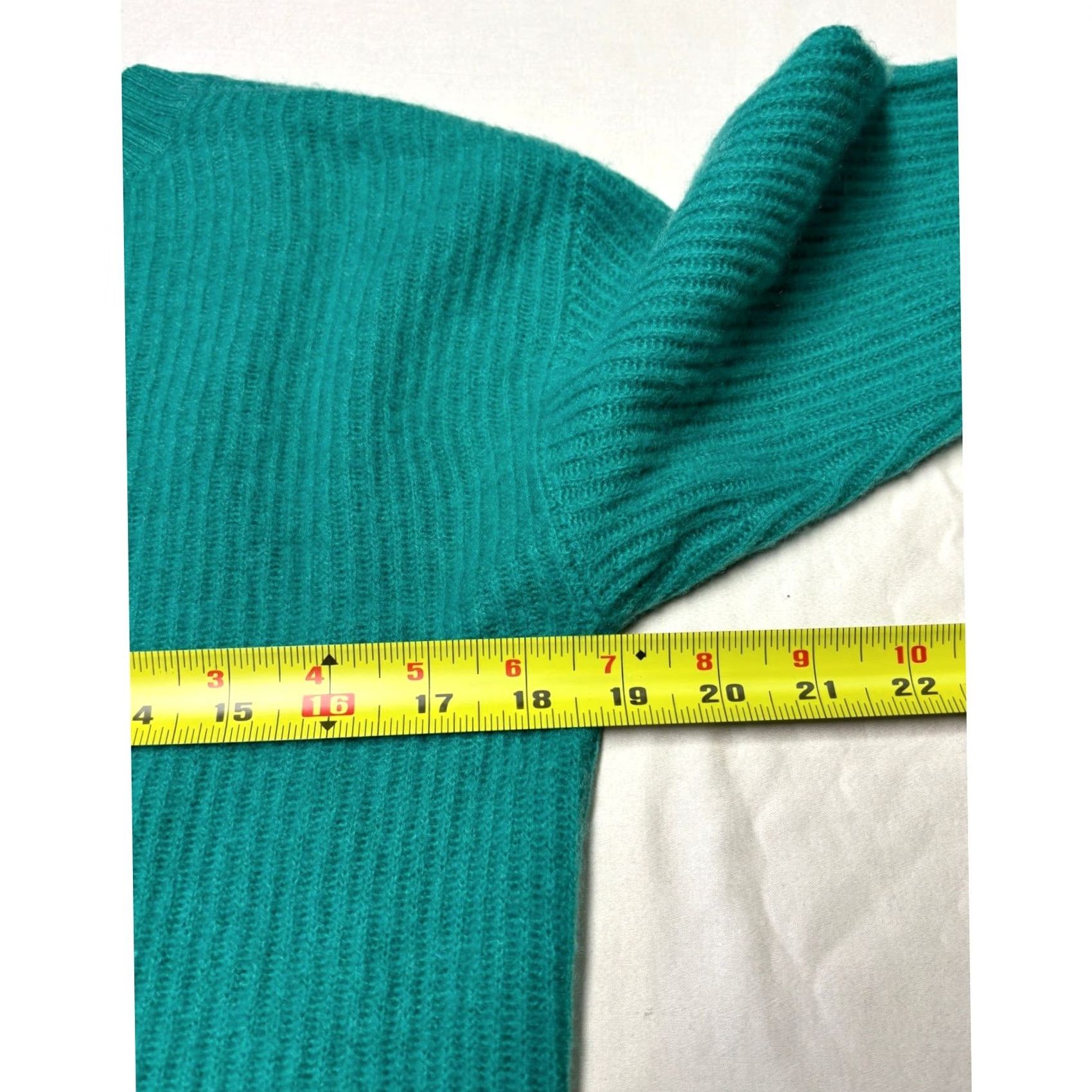 Charter Club Charter Club 100% Cashmere V-Neck Ribbed Sweater Teal Green Womens PS Size S / US 4 / IT 40 - 5 Thumbnail