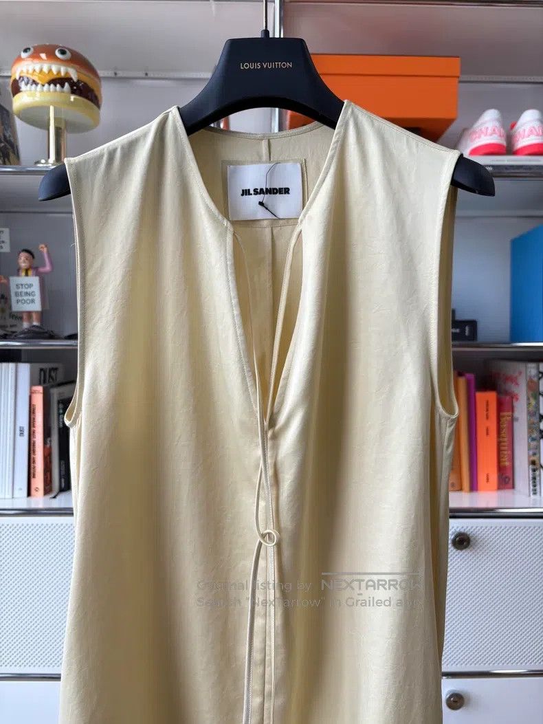 Jil Sander Jil Sander size 36 Chicken Yellow Satin Sleeveless Maxi Dre Size XS / US 0-2 / IT 36-38 - 2 Thumbnail