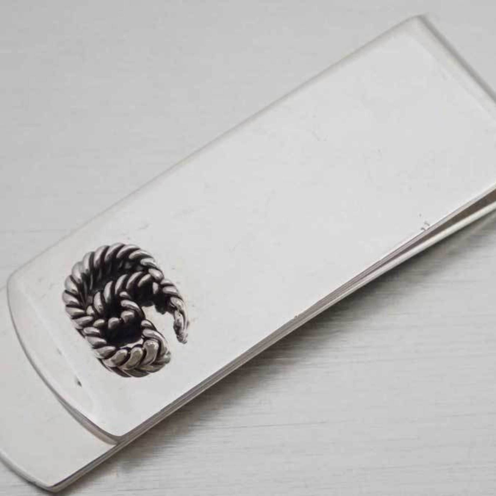 image of Gucci Money Clip GG Marmont Silver Ag925 Bill Wallet Women's Men's in Black