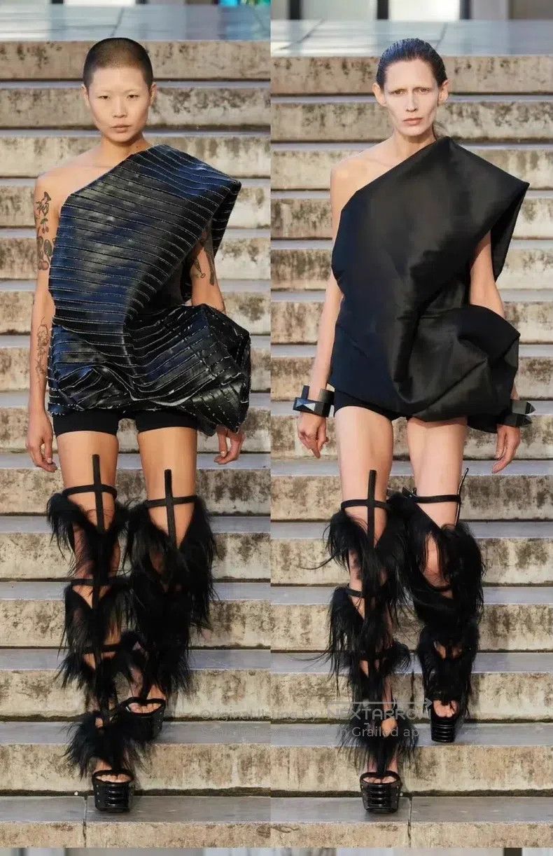 Rick Owens Rick Owens Asymmetric Shiny Black One Shoulder Top Size XS / US 0-2 / IT 36-38 - 2 Thumbnail