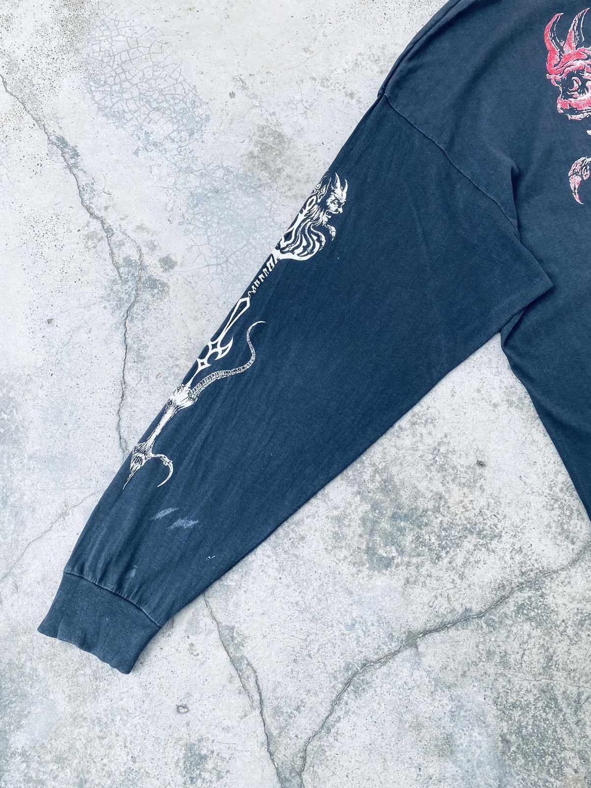 Band Tees Sick Vintage 90s Mortuary Drape Black Metal Band Long Sleeve Size US XXL / EU 58 / 5 - 18 Thumbnail