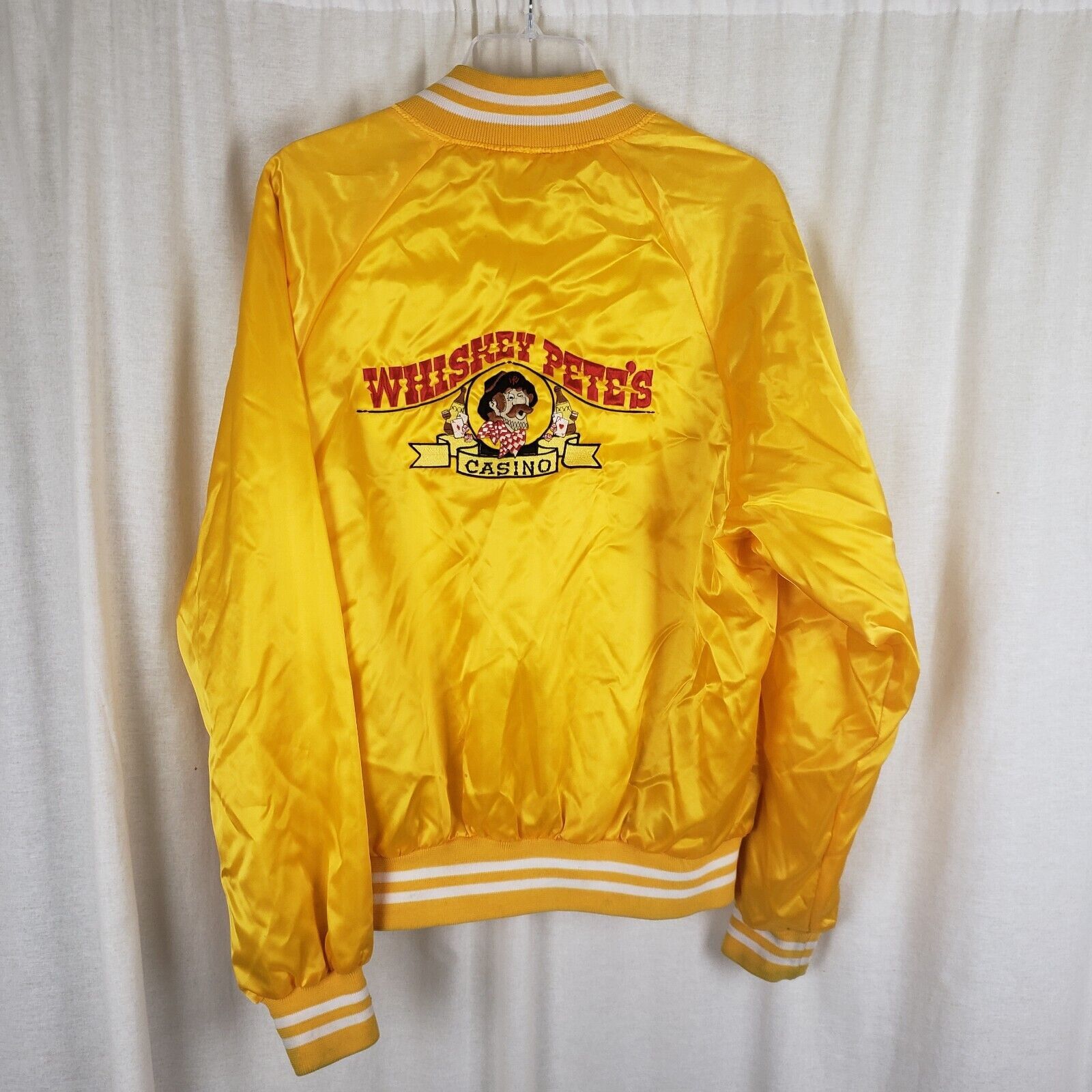 Vintage Vtg Whiskey Pete's Casino Satin Bomber Baseball Jacket 42 44 Size US L / EU 52-54 / 3 - 1 Thumbnail