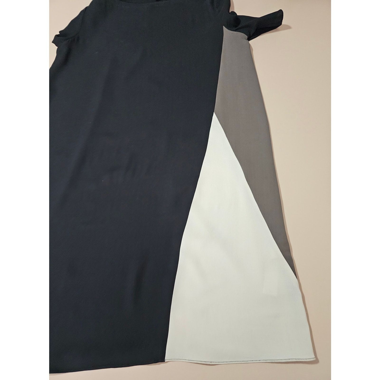 Eileen Fisher EILEEN FISHER Colorblock Silk Georgette Crepe Shift Dress XS Size XS / US 0-2 / IT 36-38 - 7 Thumbnail