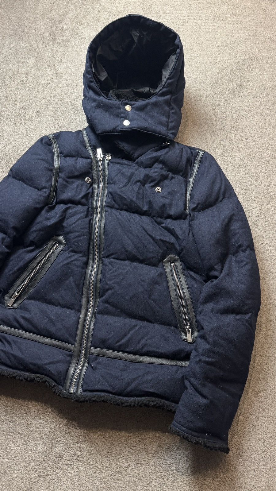 The Kooples Lambskin Asymmetric Biker Down Puffer Jacket helmut lang ysl Size US S / EU 44-46 / 1 - 4 Thumbnail