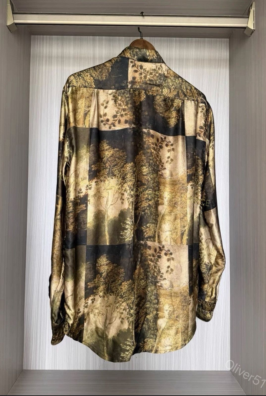 Geoffrey B. Small Geoffrey B. Small GBS silk tree‑shadow shirt YYYY17/2610 Size US M / EU 48-50 / 2 - 3 Thumbnail