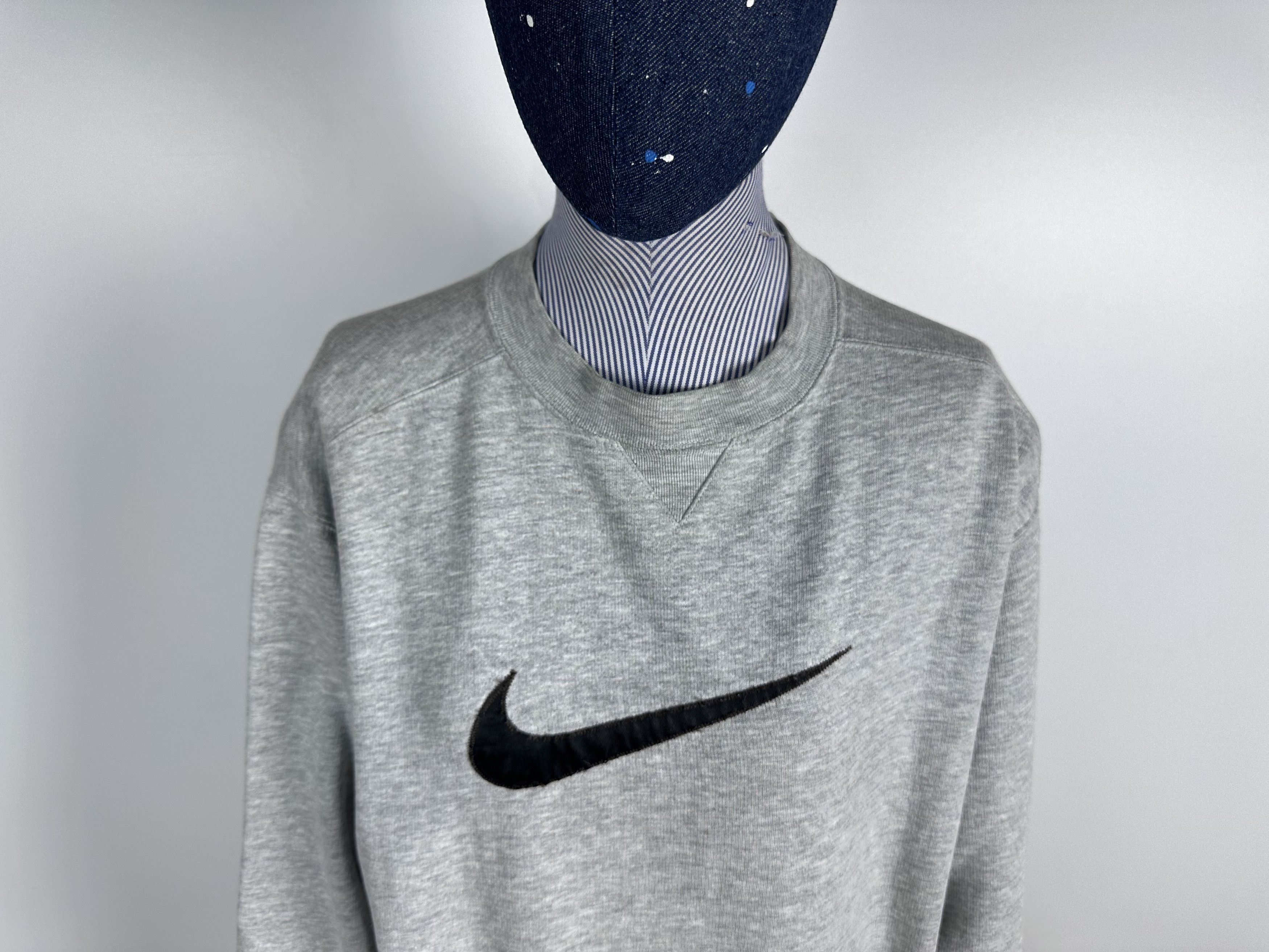 Nike × Vintage Vintage Nike Swoosh Big Logo Sweatshirt Grey Womens Size M Size M / US 6-8 / IT 42-44 - 2 Thumbnail