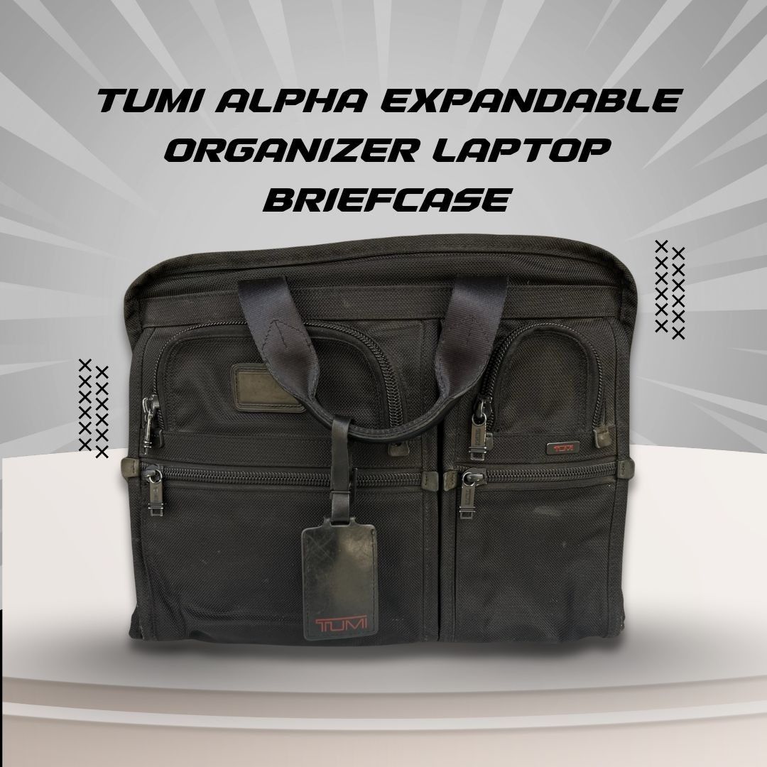 Tumi Tumi Alpha Black Expandable Organizer Laptop Briefcase With Size ONE SIZE - 1 Thumbnail
