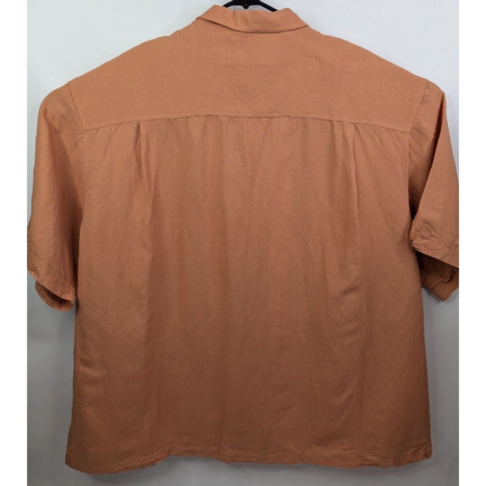 Cubavera Cubavera Button-Up Shirt Cubavera Men's 4X Orange Striped Panel Linen Rayon Short Sleeve Aloha Casual Comfort Shirt Mens Size US XXL / EU 58 / 5 - 5 Thumbnail