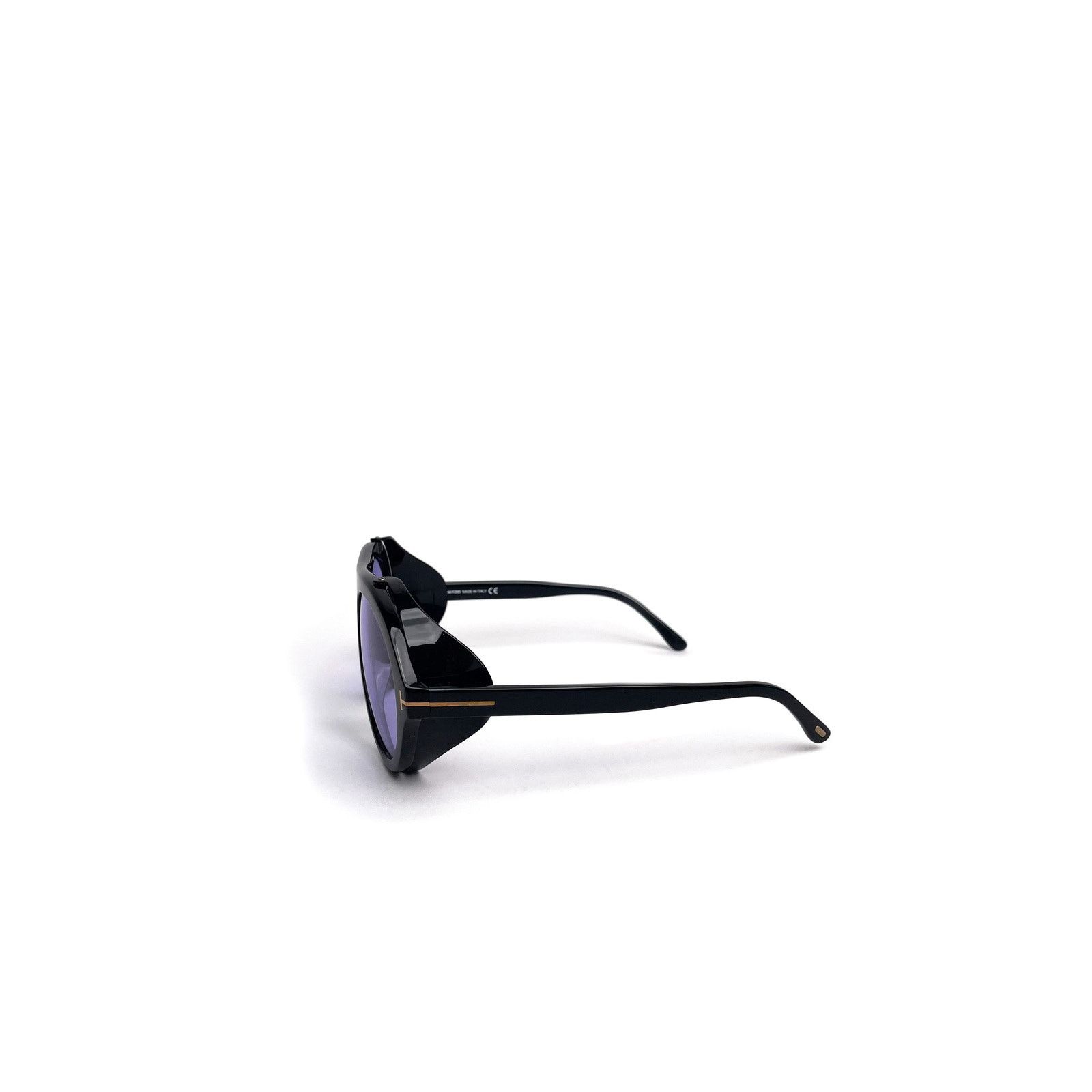 Tom Ford Black Frame Purple Lens Sunglasses Size ONE SIZE - 3 Thumbnail