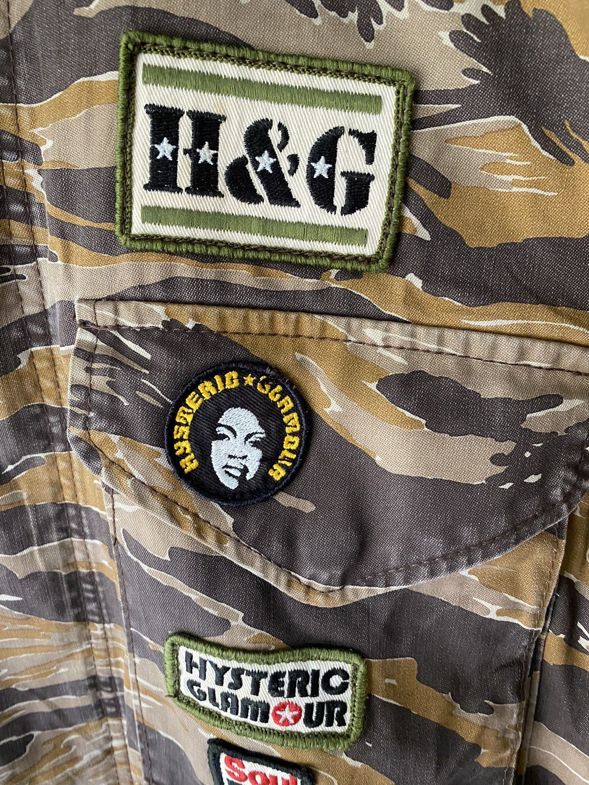 Hysteric Glamour 1990s HG tiger Stripe Patch Camo Military Jacket Size US L / EU 52-54 / 3 - 7 Thumbnail