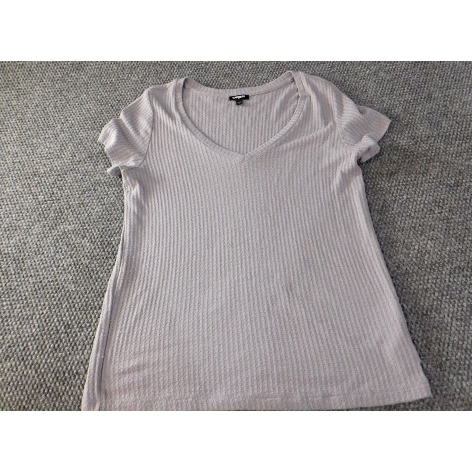 Express Express Blouse Shirt Women M Purple V-Neck Pullover Knit Stretch Casual Top Size M / US 6-8 / IT 42-44 - 3 Thumbnail