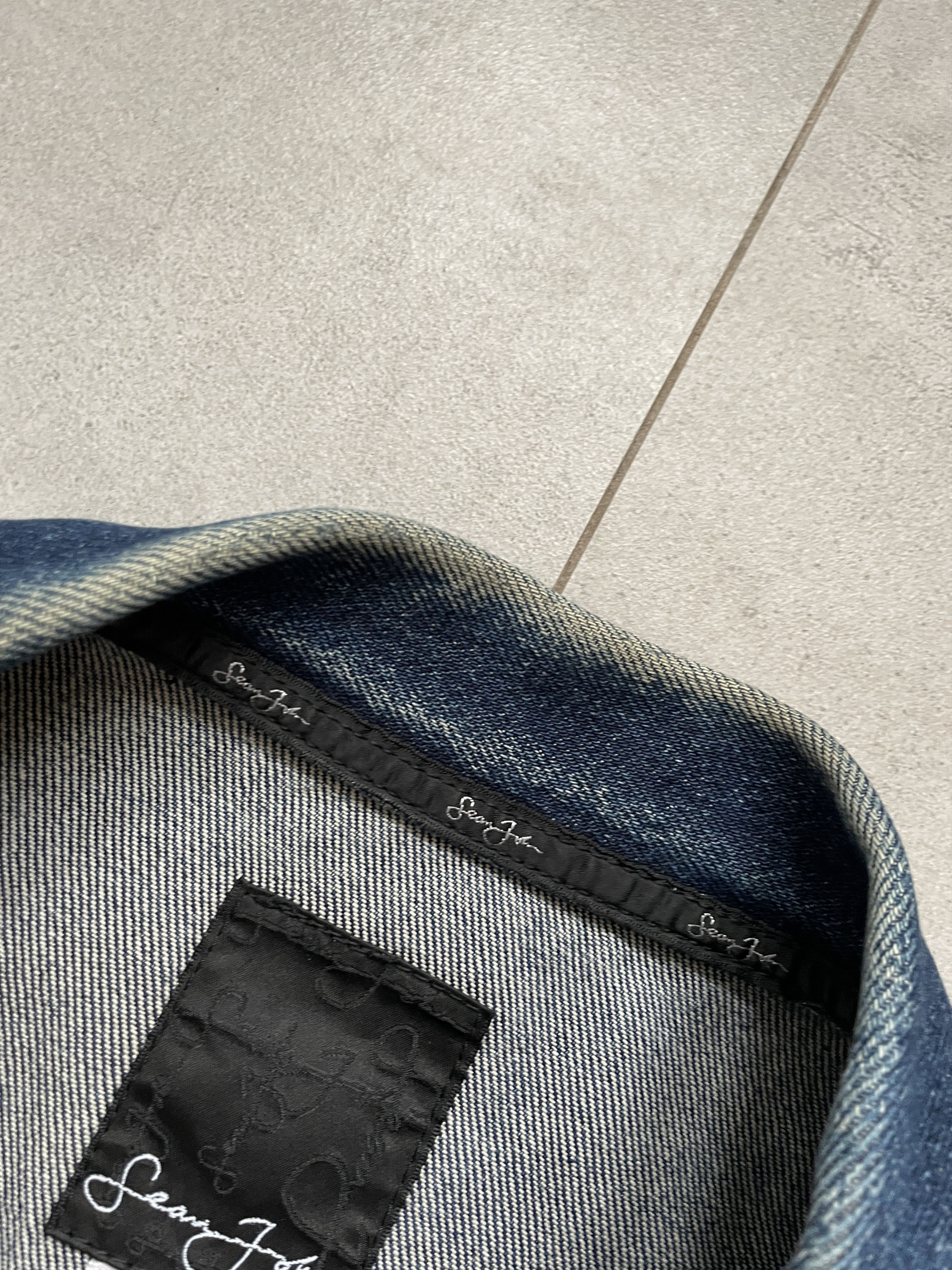 Sean John × Vintage Y2K SEAN JOHN HARLEM NEW YORK BAGGY DENIM JACKET Size US L / EU 52-54 / 3 - 6 Thumbnail