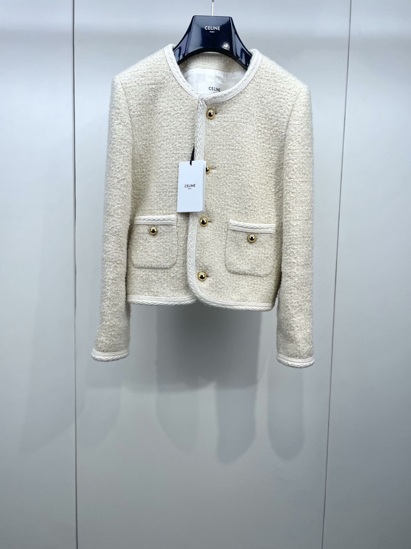 Celine Celine Tweed Gold Button Jacket Size S / US 4 / IT 40 - 1 Thumbnail