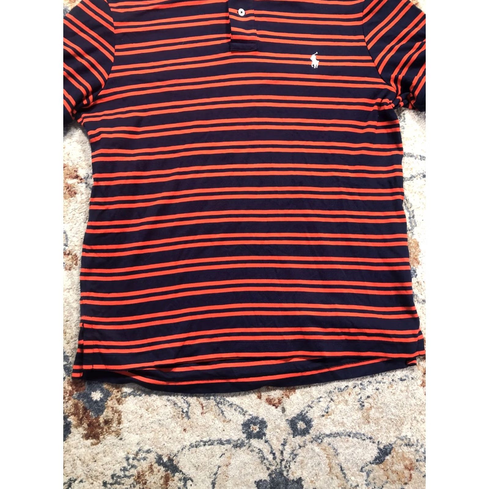 Polo Ralph Lauren Polo Ralph Lauren Polo Shirt Mens L Blue Orange Stripe Pony Logo Casual Size US L / EU 52-54 / 3 - 5 Thumbnail
