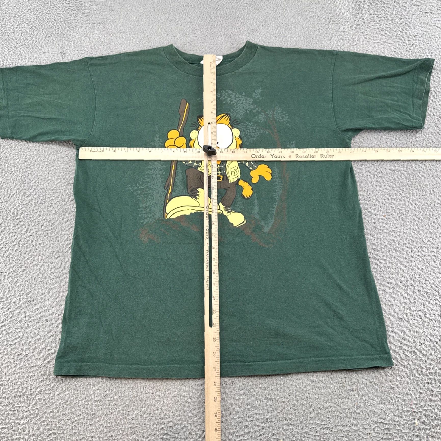 Vintage VINTAGE Garfield 90s Cartoon T-Shirt Green One Size Mens Unisex Adults Ross International Short Sleeve Crew Neck Cotton Graphic Print Tee Size US M / EU 48-50 / 2 - 6 Thumbnail