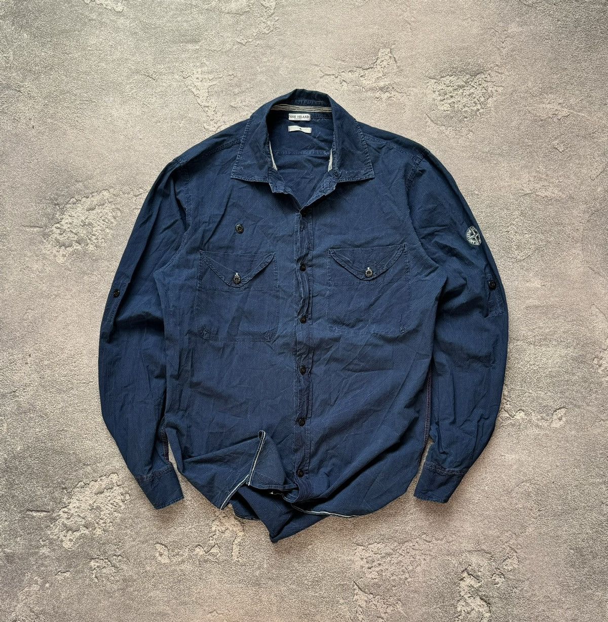 Stone Island × Streetwear × Vintage Stone Island M button up 