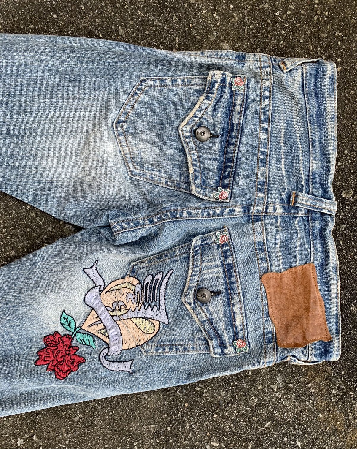 Beauty Beast × If Six Was Nine Distressed Antgauge Embroidered Denim Pants Size US 30 / EU 46 - 15 Thumbnail