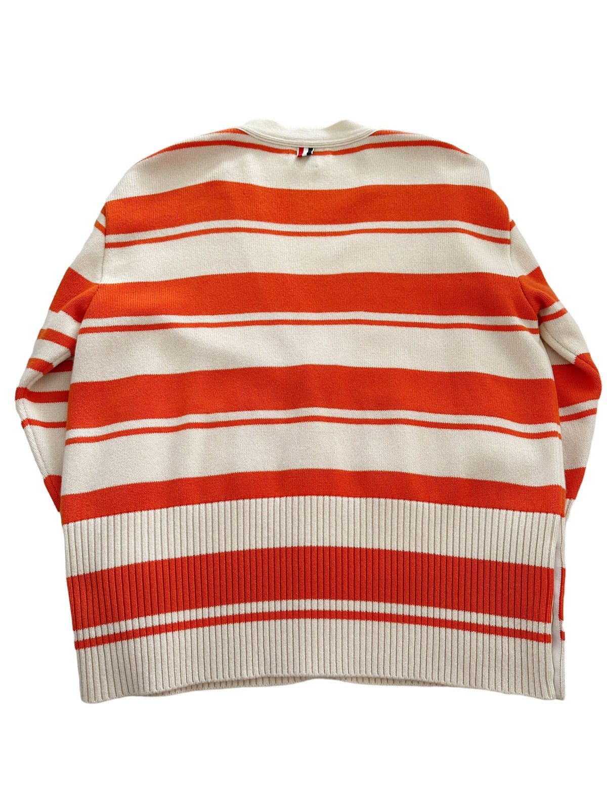 Thom Browne Sz. 0 Oversized Cashmere Orange Striped Cardigan Size US XL / EU 56 / 4 - 3 Thumbnail