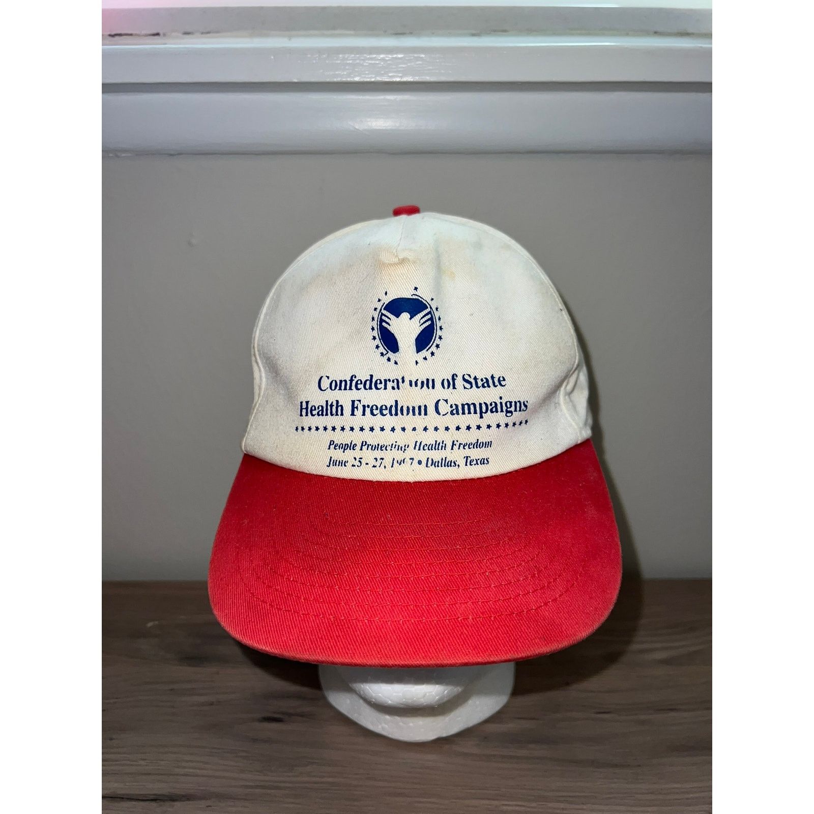 Vintage 1997 Confederation Of State Health Freedom Hat Headwear 90s Size ONE SIZE - 1 Thumbnail