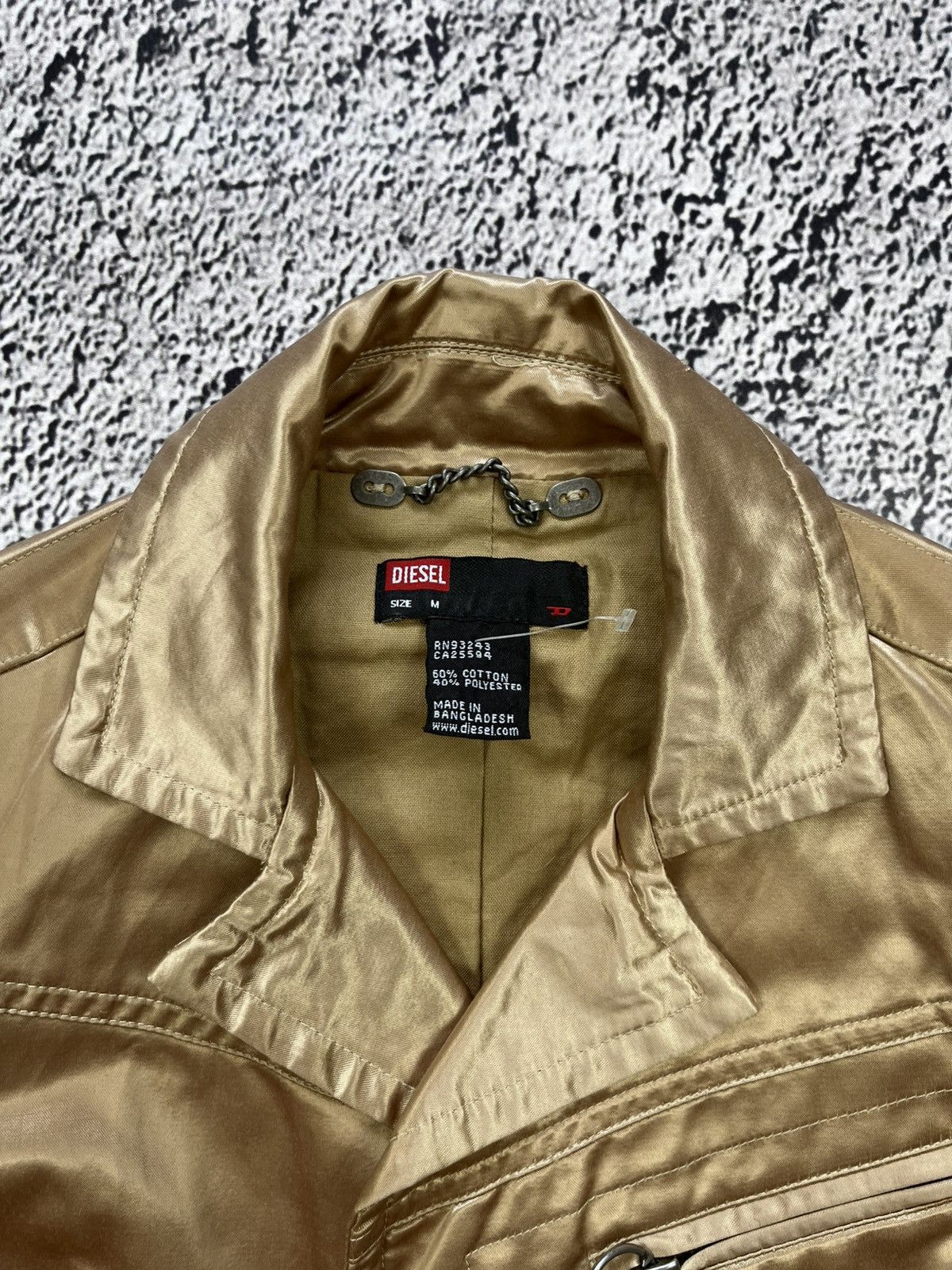 Diesel VINTAGE Y2K GOLD EMBROIDERED PAIR LOGO BLAZER JACKET Size M / US 6-8 / IT 42-44 - 6 Thumbnail
