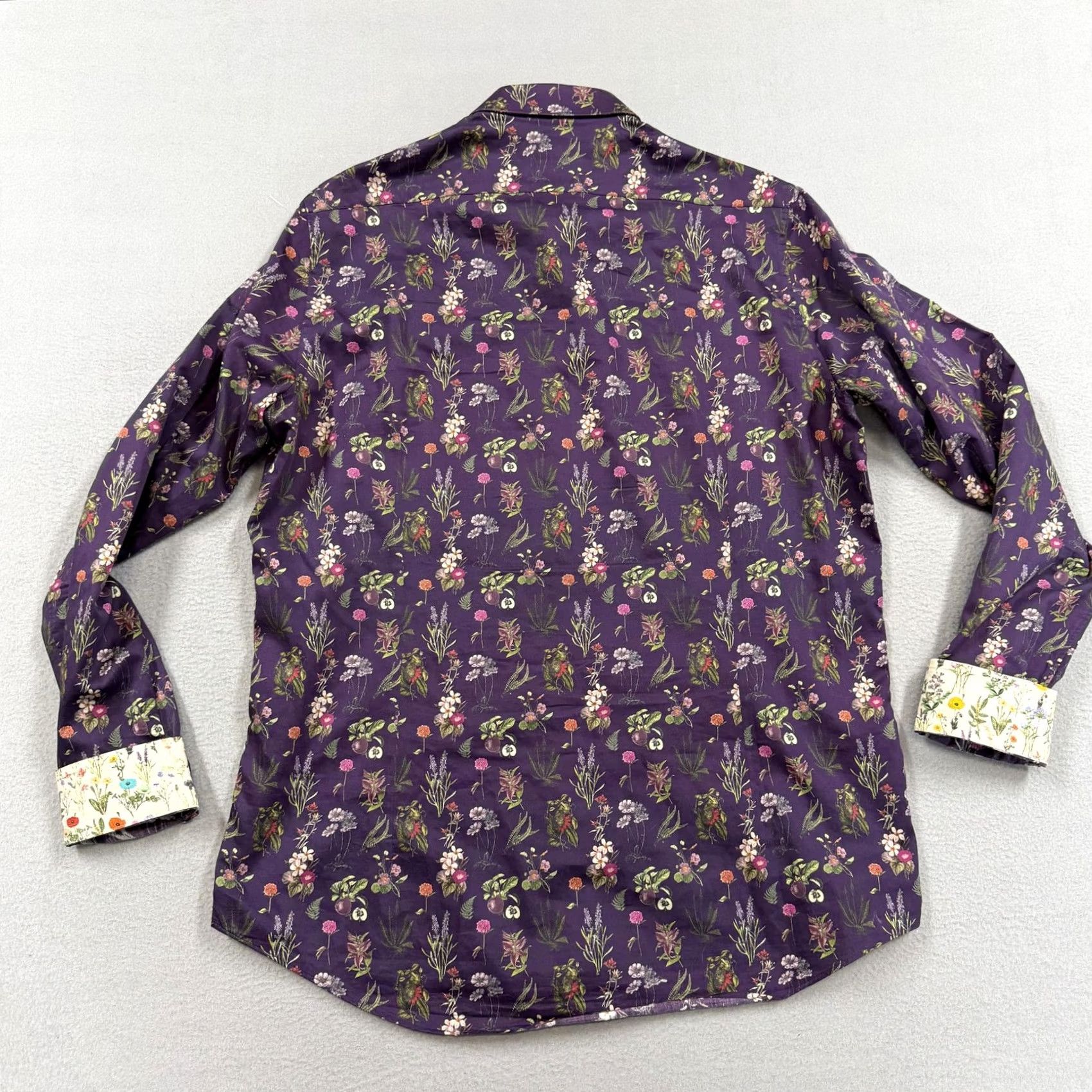Simon Carter Simon Carter Shirt Mens 42 Purple Floral Long Sleeve Button Up Slim Fit Casual Size US XL / EU 56 / 4 - 6 Thumbnail