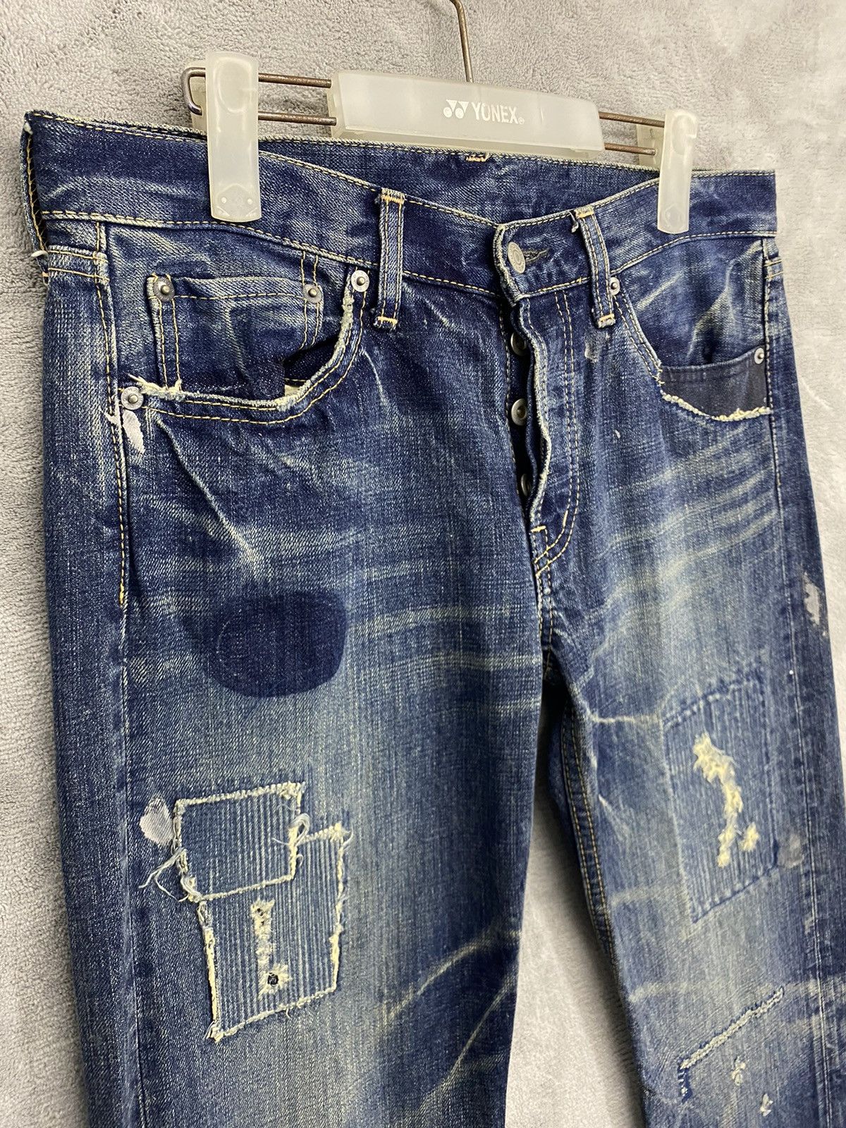 Hysteric Glamour Japanese Brand DMG Distressed Patcwork Jeans Size US 32 / EU 48 - 4 Thumbnail