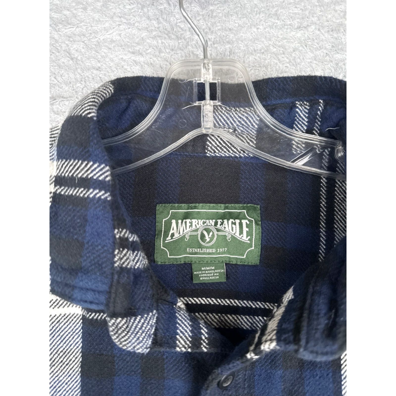 American Eagle Outfitters VINTAGE American Eagle Outfitters Shirt Men Medium Blue Flannel Plaid 100% Cotton Button Up READ Size US M / EU 48-50 / 2 - 7 Thumbnail