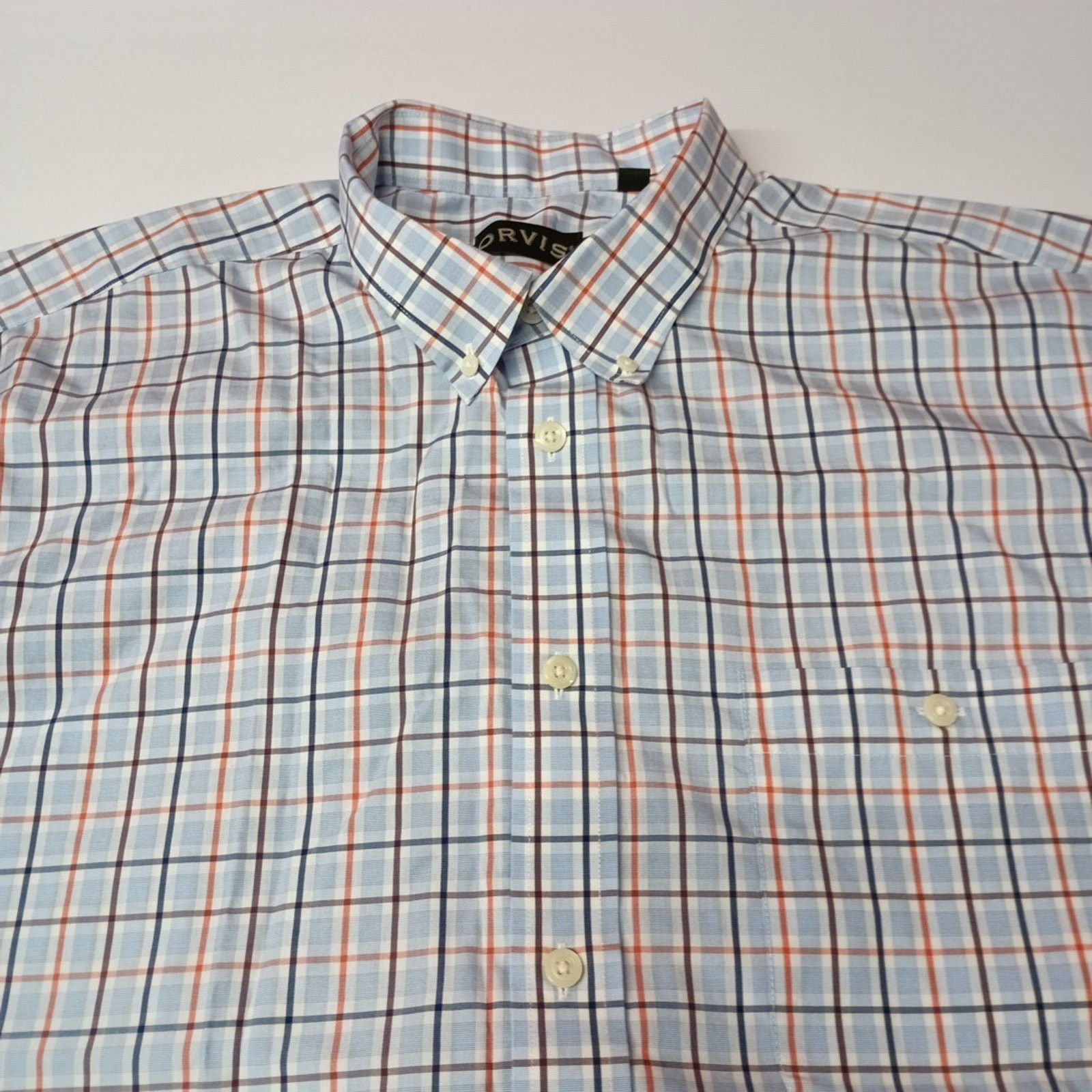 Orvis Orvis Plaid Shirt Men's Size 2XL Light Blue Multicolor Plaid Size US XXL / EU 58 / 5 - 2 Thumbnail