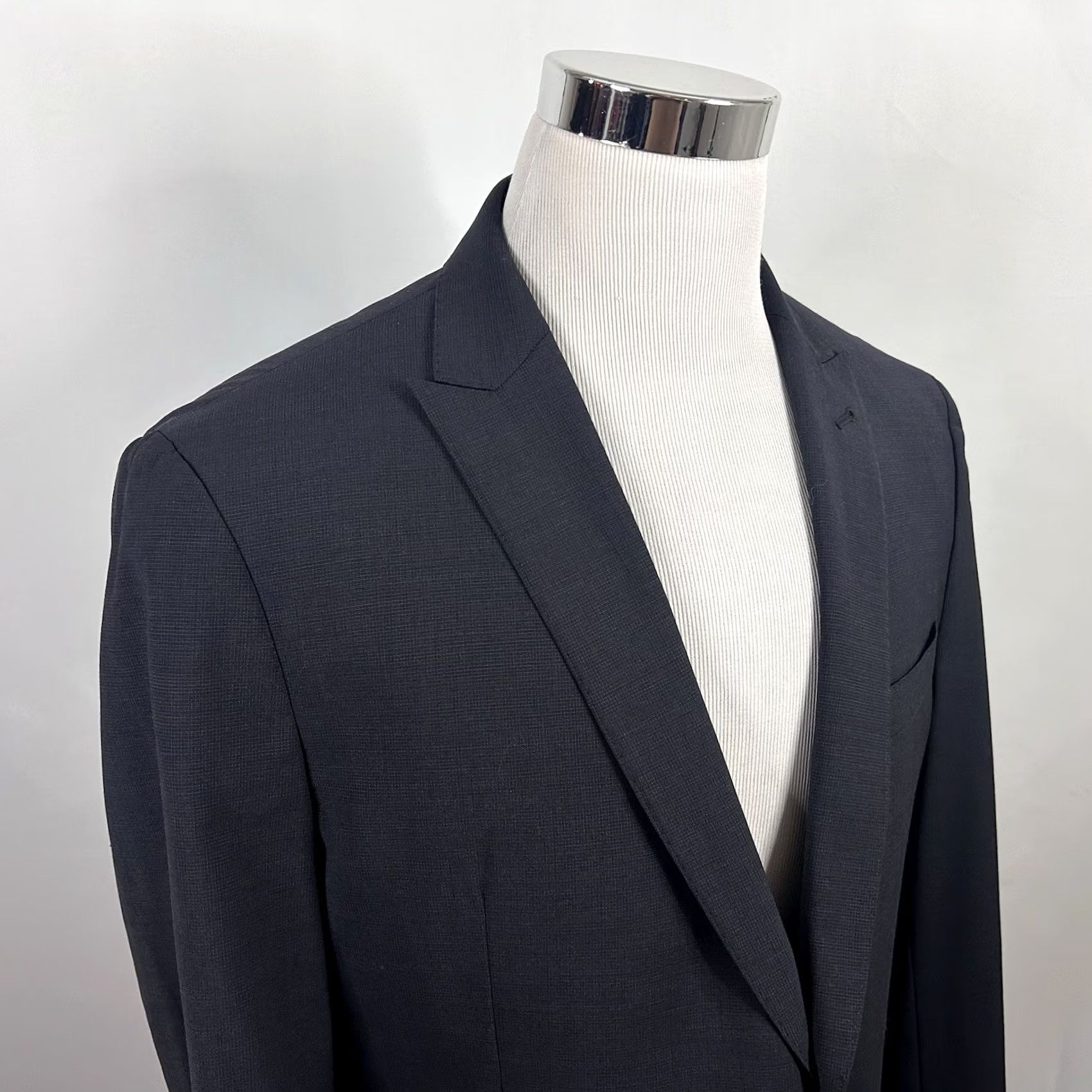 Joseph Abboud Joseph Abboud Sport Coat Black Plaid Two Button 44R Slim Fit Wool Blend Men Jacket Coat Vented Regular Length Size US XS / EU 42 / 0 - 2 Thumbnail